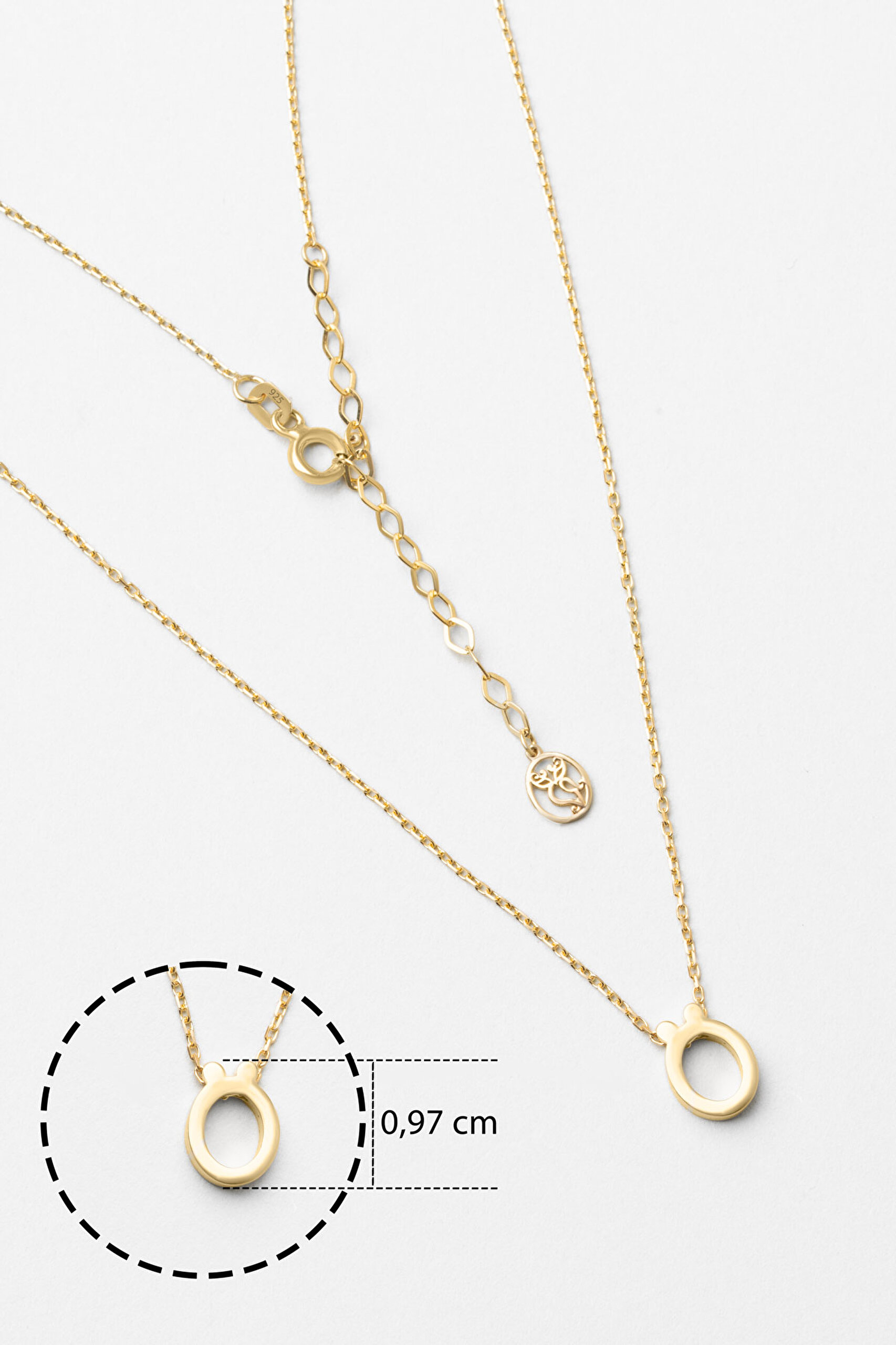 ⁠ My Story Ö Harfi 18 Ayar Sarı Altın Kaplama 45 Cm Gümüş Kolye_2}