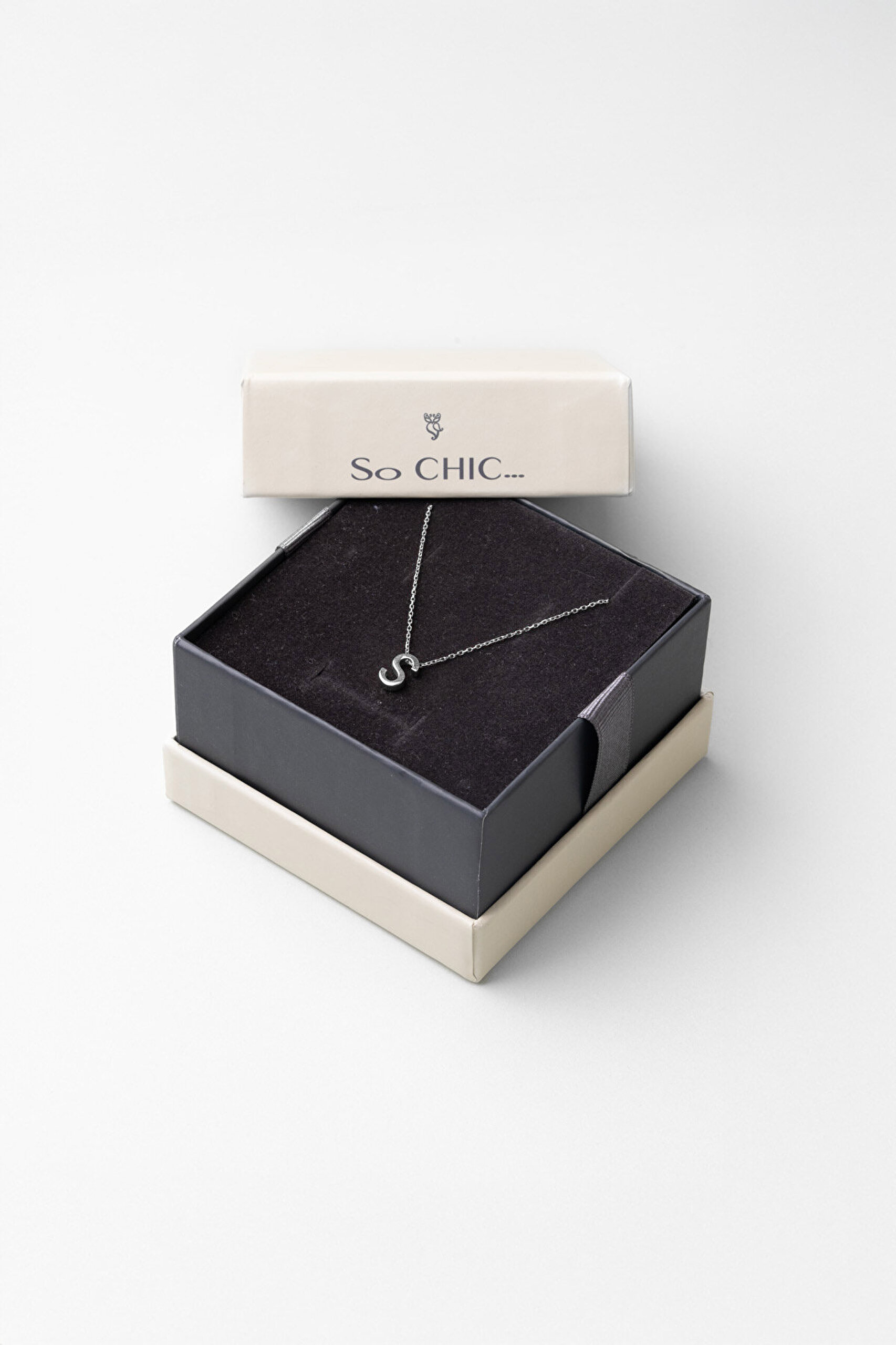 My Story S Harfi 18 Ayar Beyaz Altın Kaplama 45 Cm Gümüş Kolye - 5