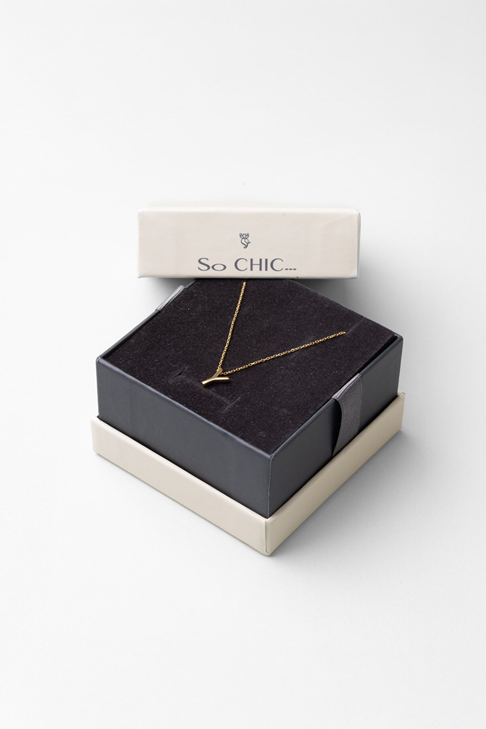 My Story Y Harfi 18 Ayar Sarı Altın Kaplama 45 Cm Gümüş Kolye - 5