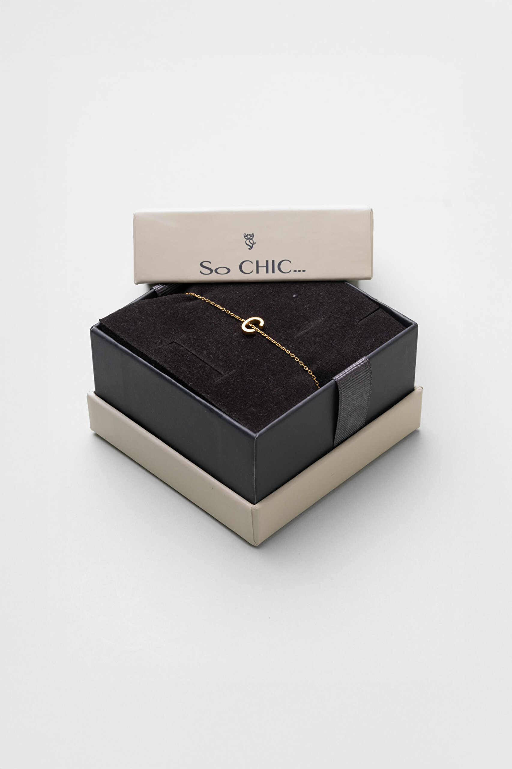 ⁠ My Story C Harfi 18 Ayar Sarı Altın Kaplama 18 Cm Gümüş Bileklik_4}