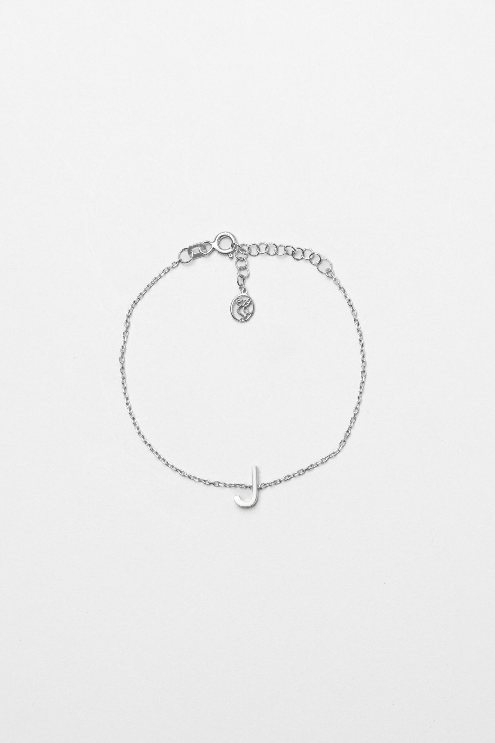 ⁠ My Story J Harfi 18 Ayar Beyaz Altın Kaplama 18 Cm Gümüş Bileklik_0}