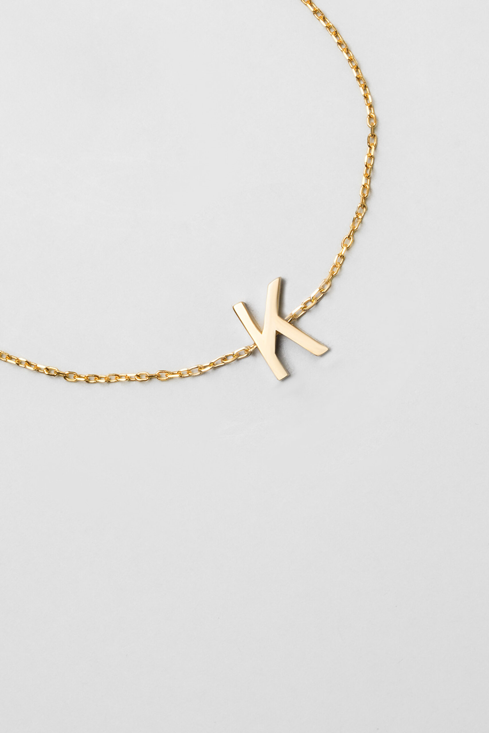 ⁠ My Story K Harfi 18 Ayar Sarı Altın Kaplama 18 Cm Gümüş Bileklik_3}