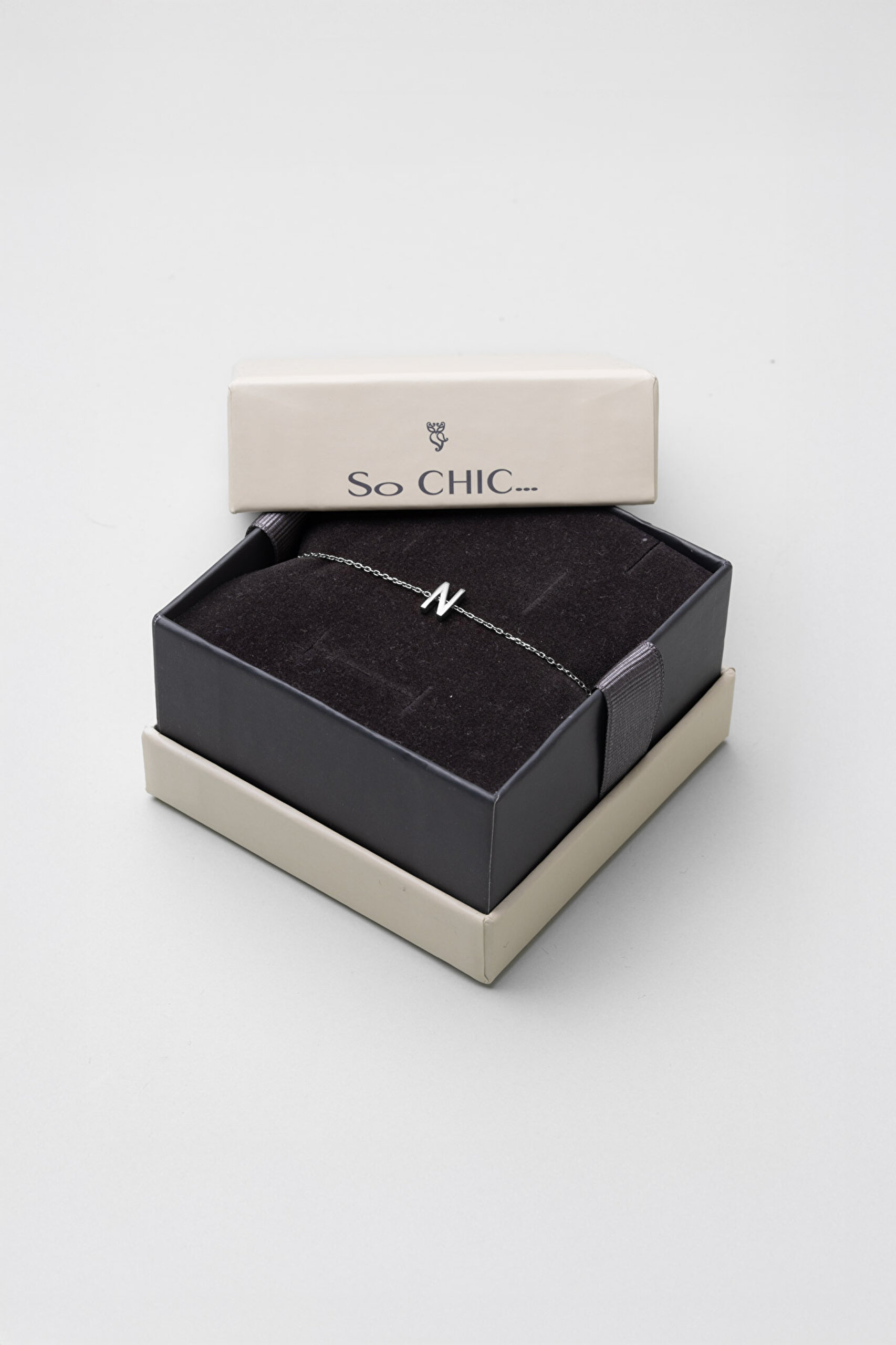 ⁠ My Story N Harfi 18 Ayar Beyaz Altın Kaplama 18 Cm Gümüş Bileklik_4}