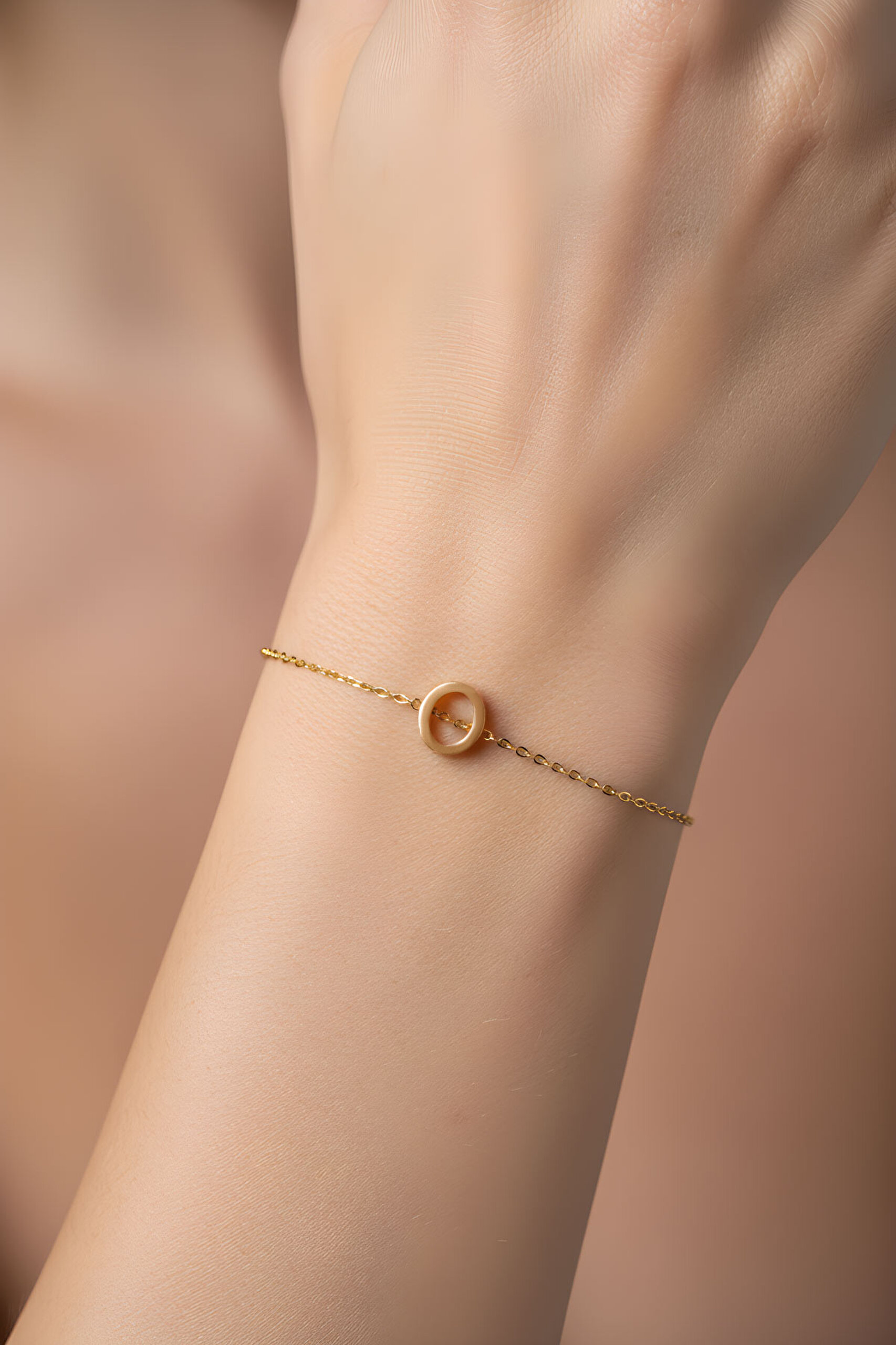 ⁠ My Story O Harfi 18 Ayar Sarı Altın Kaplama 18 Cm Gümüş Bileklik_1}