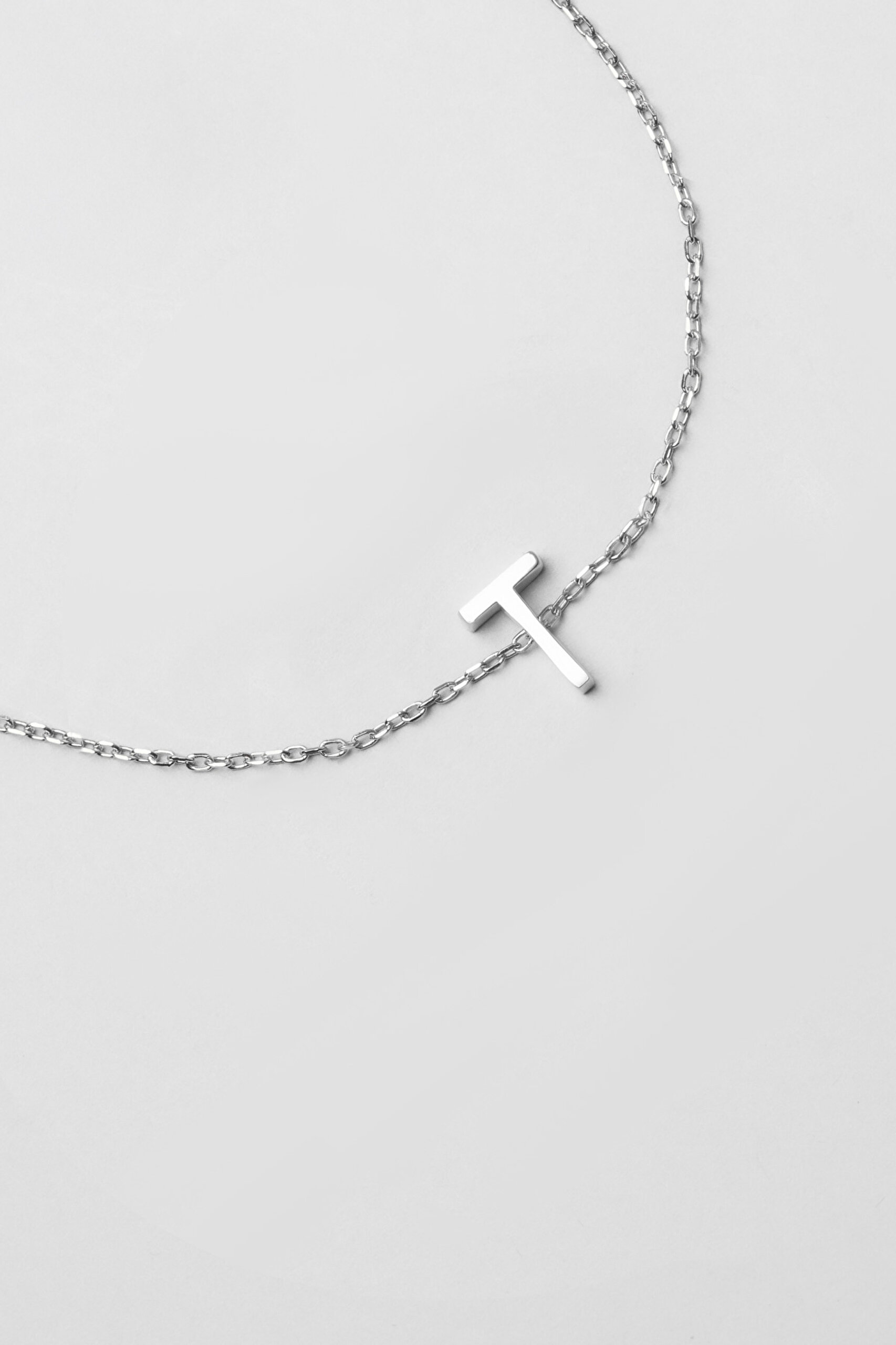 My Story T Harfi 18 Ayar Beyaz Altın Kaplama 18 Cm Gümüş Bileklik - 3