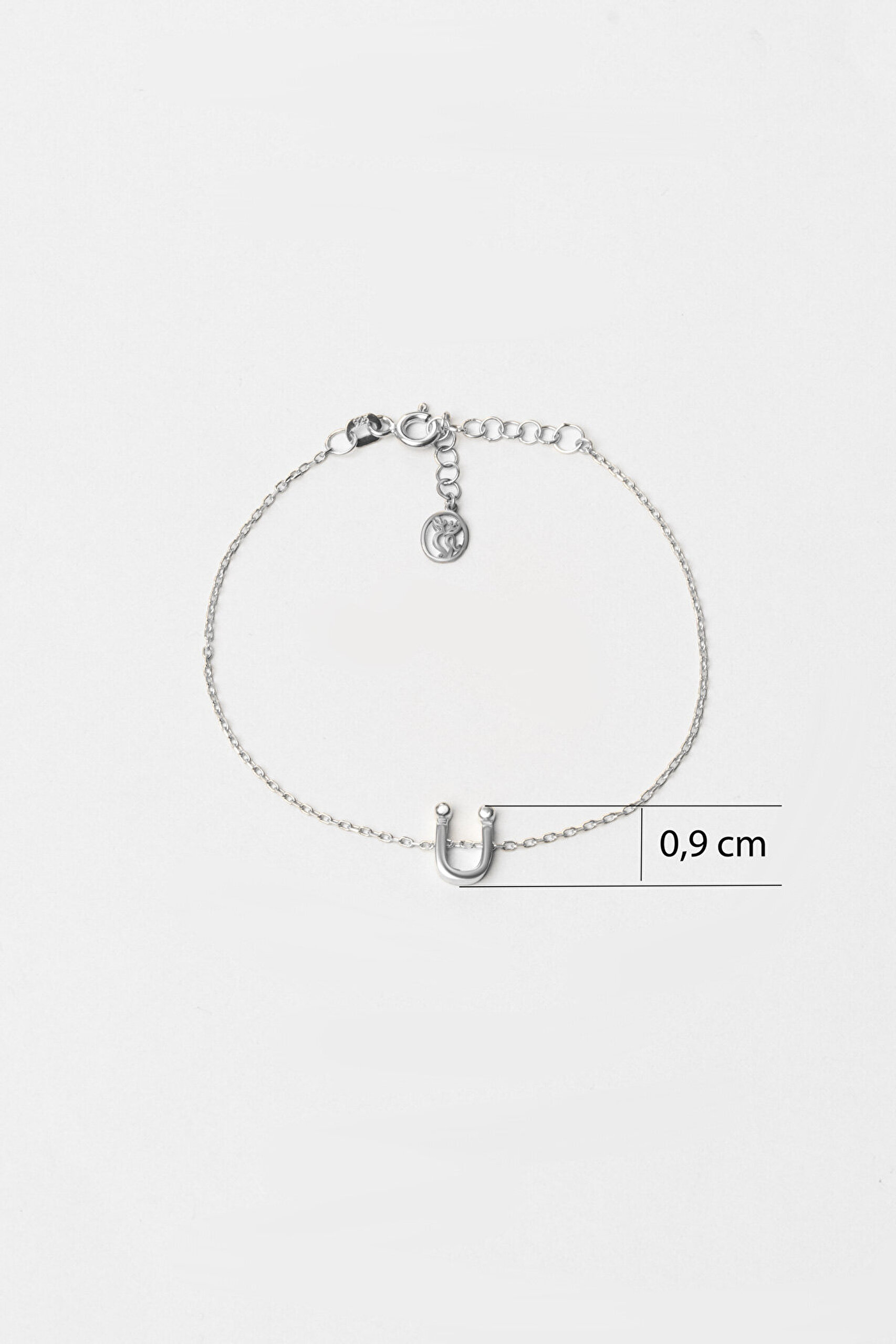 My Story Ü Harfi 18 Ayar Beyaz Altın Kaplama 18 Cm Gümüş Bileklik - 2