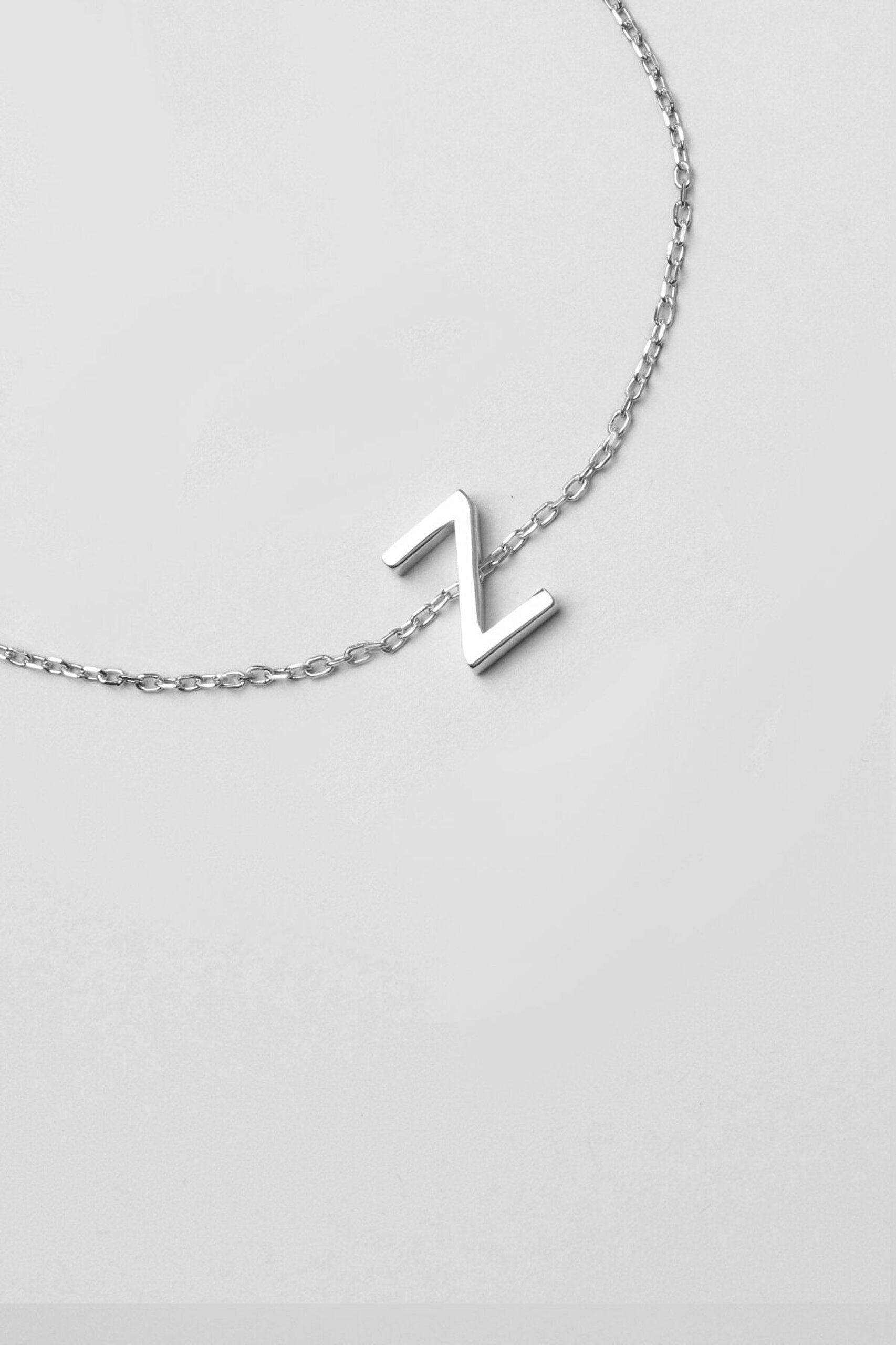 My Story Z Harfi 18 Ayar Beyaz Altın Kaplama 18 Cm Gümüş Bileklik - 3