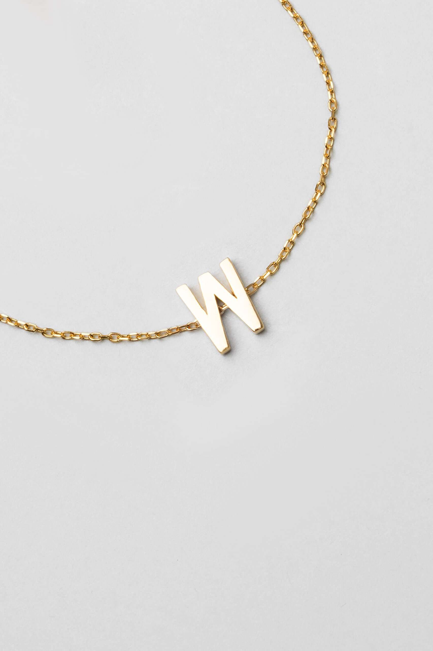 ⁠ My Story W Harfi 18 Ayar Sarı Altın Kaplama 18 Cm Gümüş Bileklik_3}