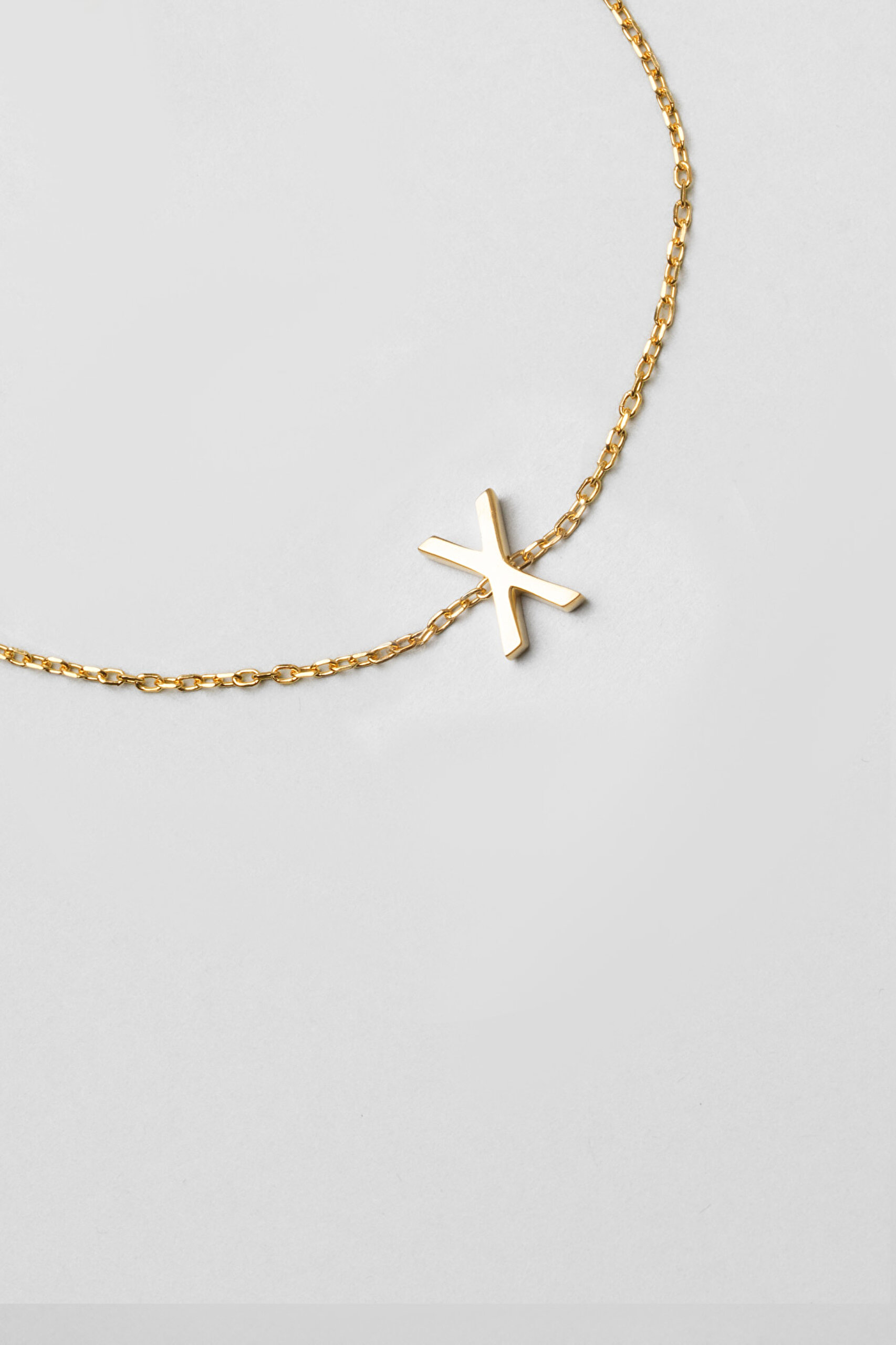 ⁠ My Story X Harfi 18 Ayar Sarı Altın Kaplama 18 Cm Gümüş Bileklik_3}