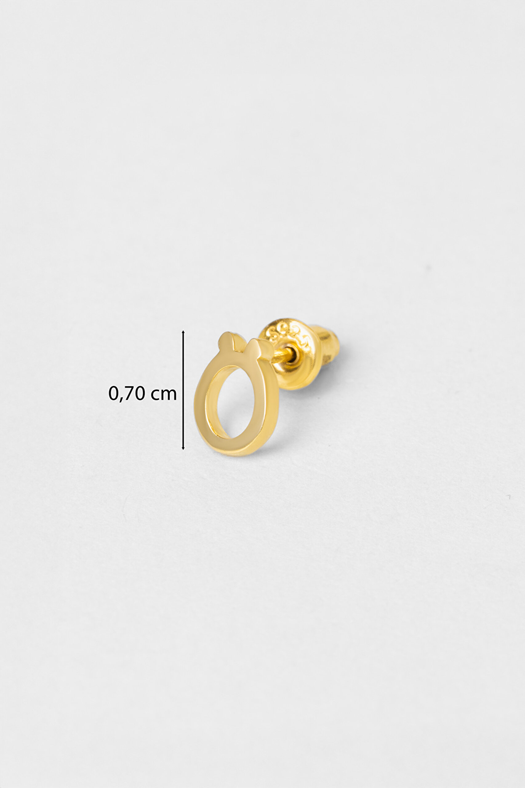 ⁠ My Story Ö Harfi 18 Ayar Sarı Altın Kaplama Gümüş Tek Küpe_2}