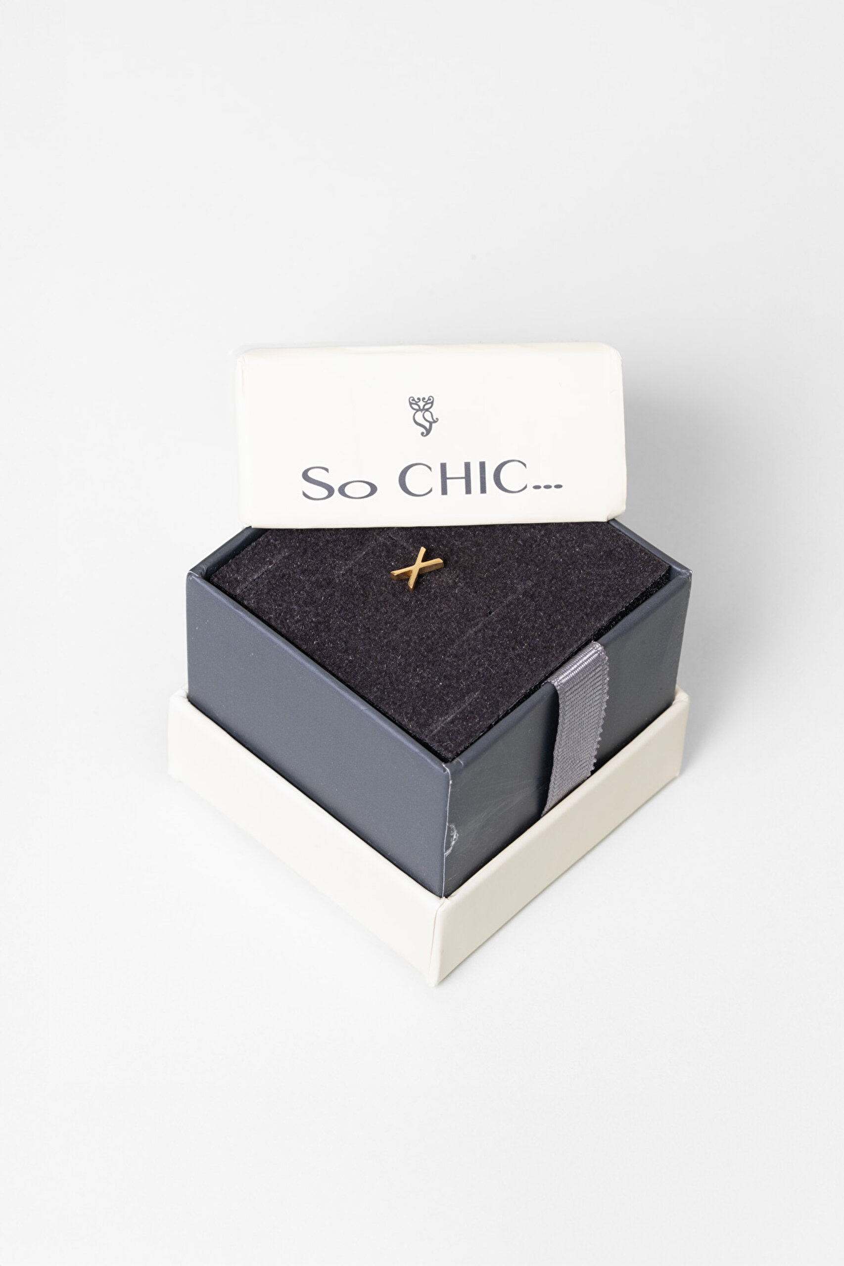 ⁠ My Story X Harfi 18 Ayar Sarı Altın Kaplama Gümüş Tek Küpe_3}