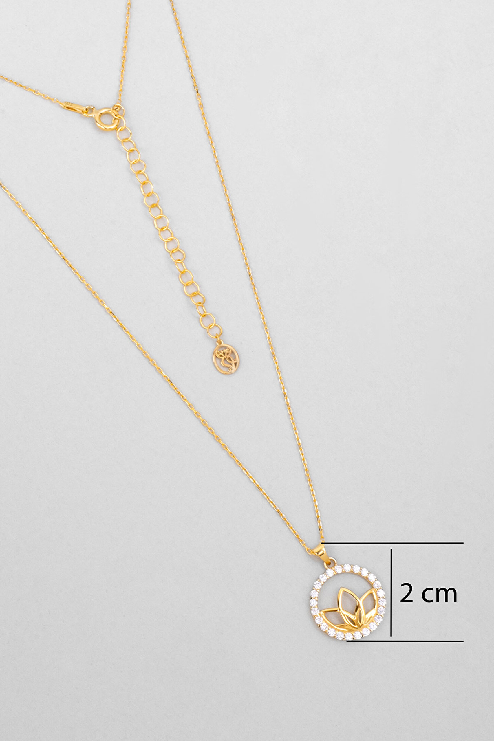 ⁠ Nilüfer Zarafeti 18 Ayar Sarı Altın Kaplama 43 Cm Gümüş Kolye_2}