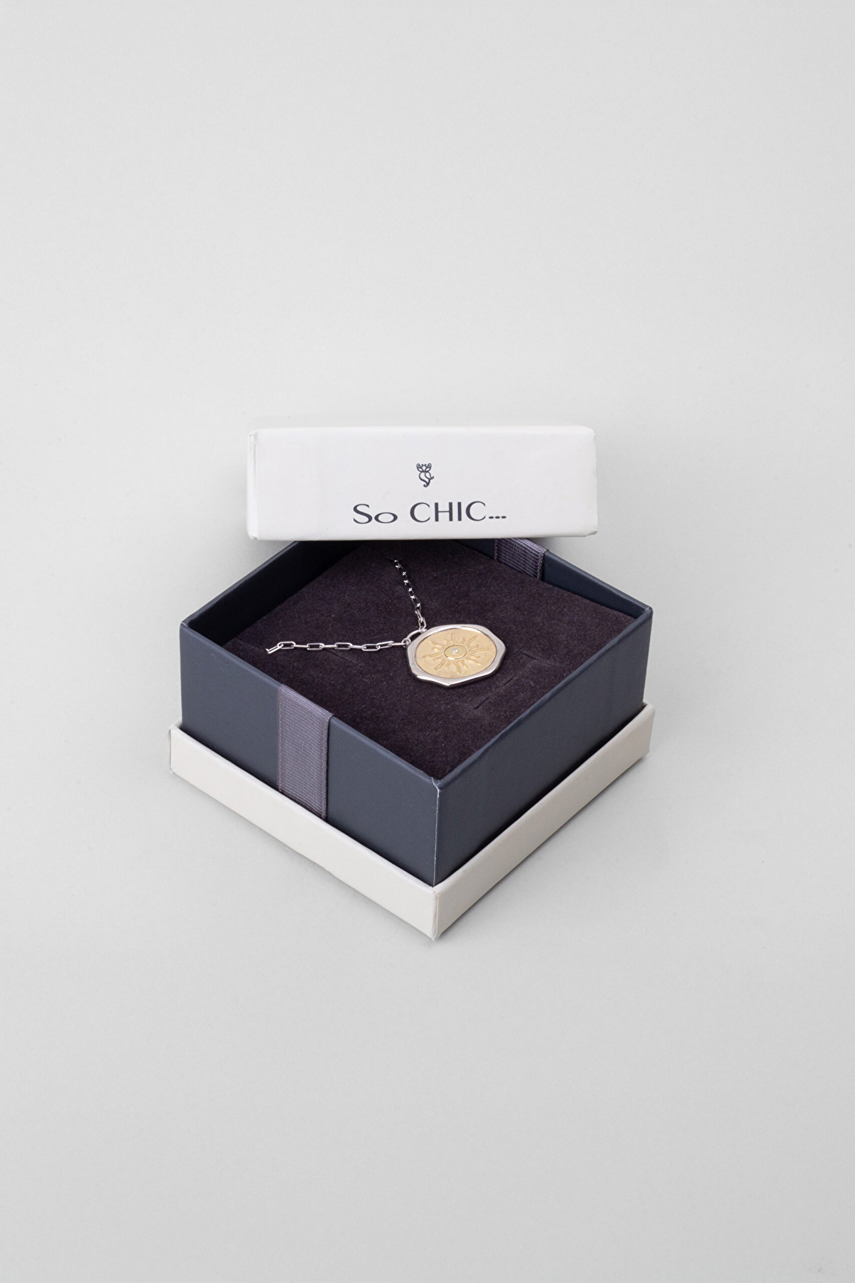 ⁠ Yaz Güneşi 18 Ayar Sarı Ve Beyaz Altın Kaplama 58 Cm Çift Taraflı Gümüş Kolye_7}