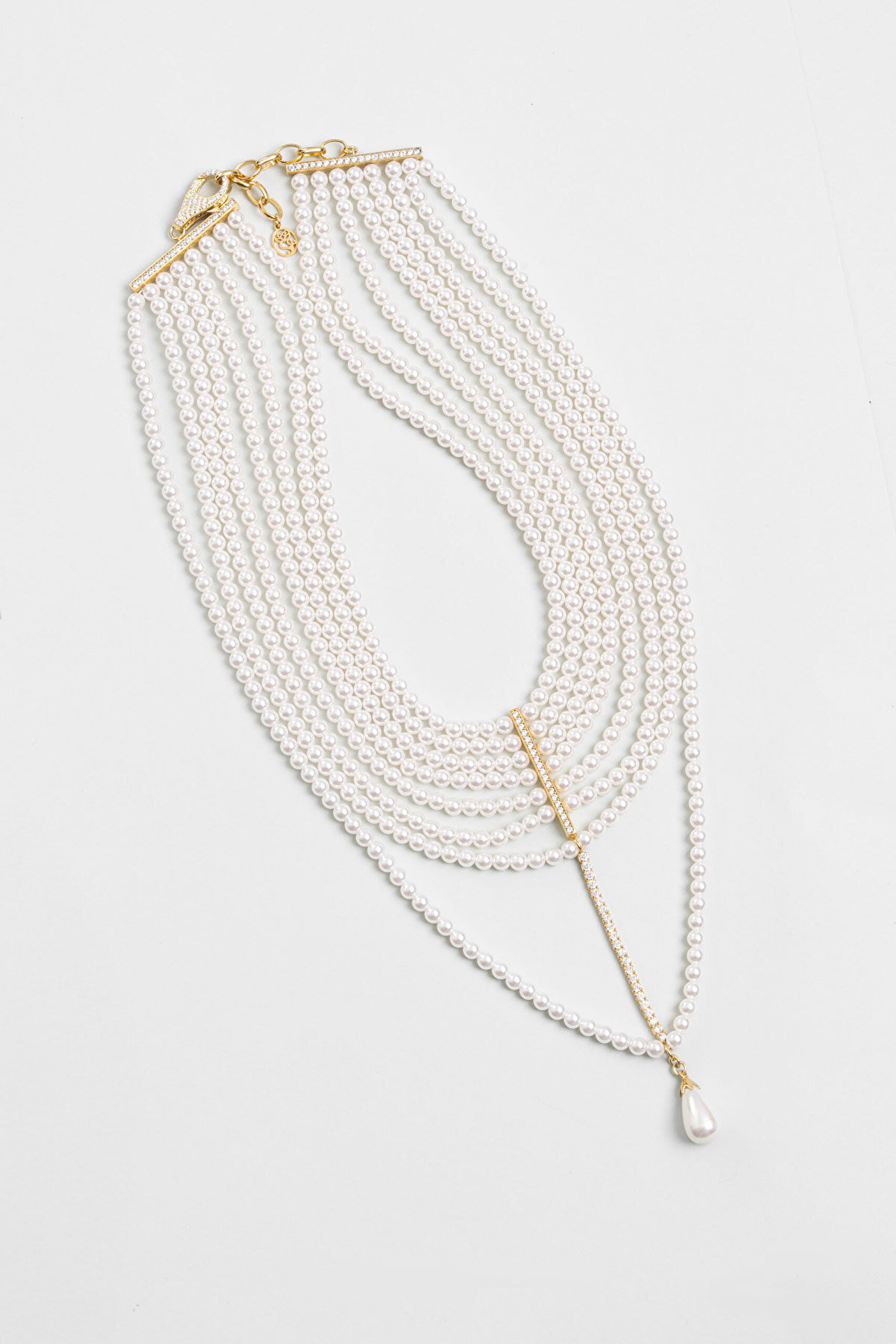 Emma 18 Ayar Sarı Altın Kaplama 41 Cm Gümüş Choker Kolye - 4