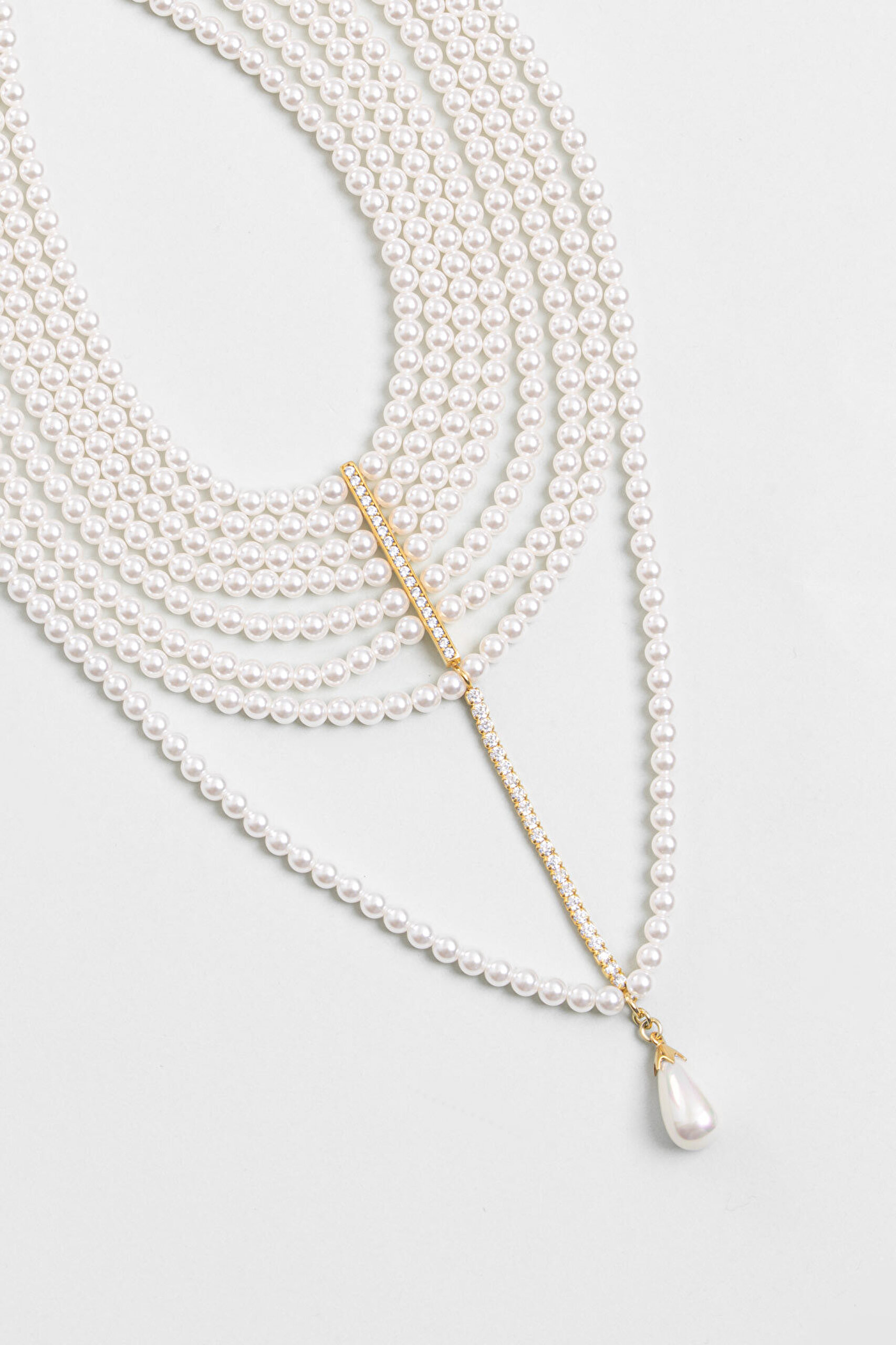 Emma 18 Ayar Sarı Altın Kaplama 41 Cm Gümüş Choker Kolye - 3