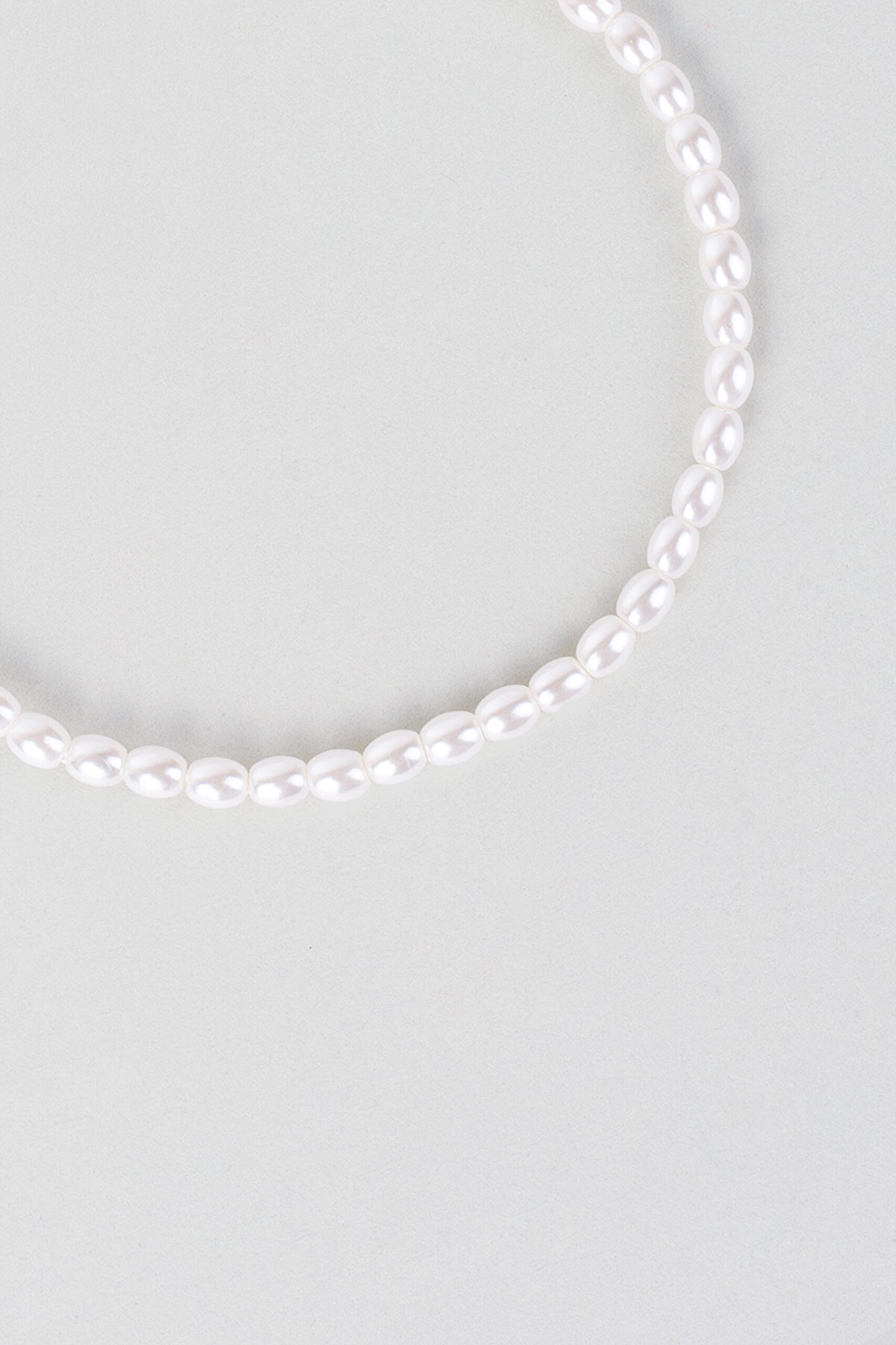 Beyaz İnci 18 Ayar Sarı Altın Kaplama 20 Cm Gümüş Bileklik - 4