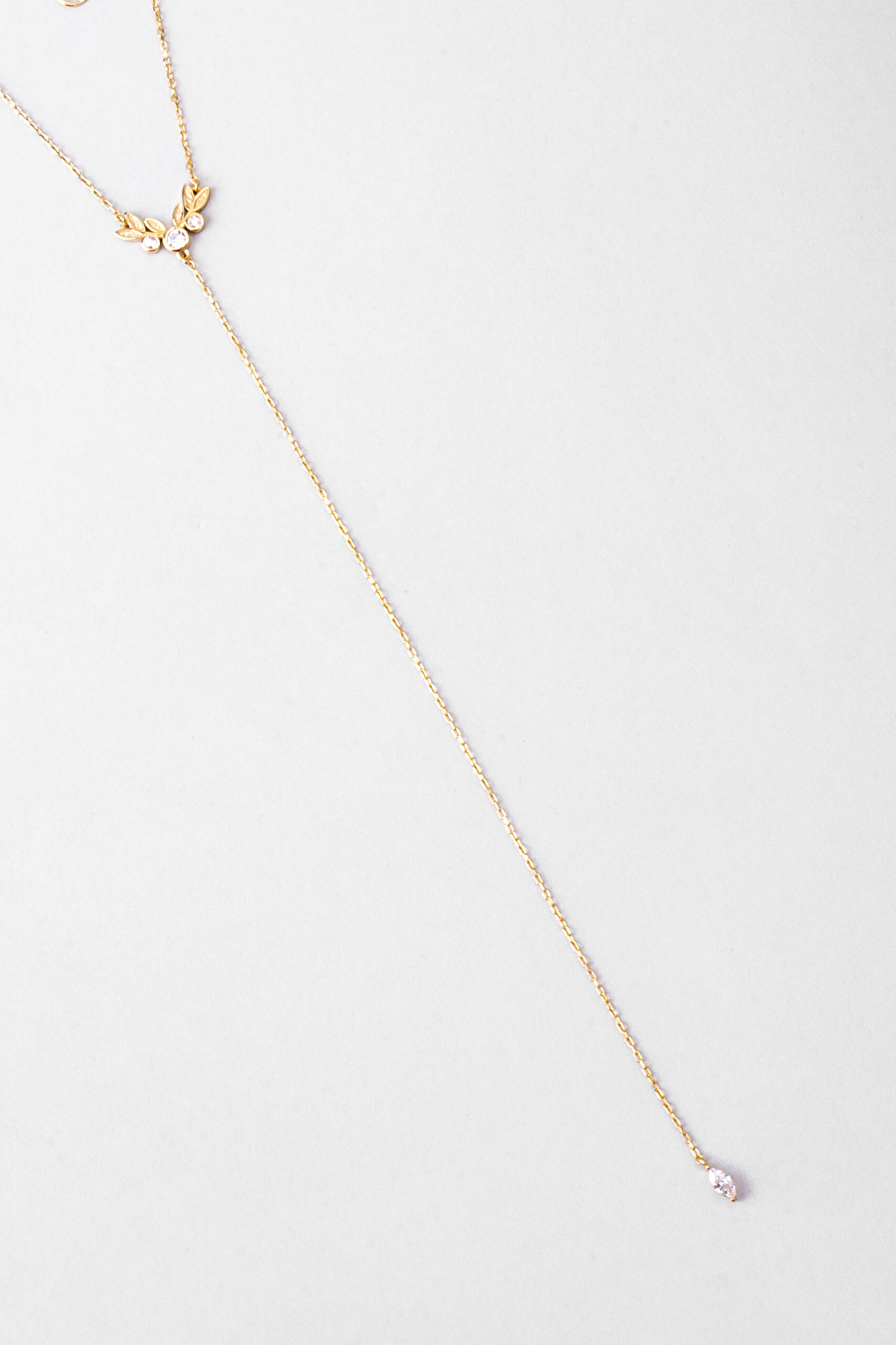 Sarmaşık 18 Ayar Sarı Altın Kaplama 44 Cm Gümüş Y Kolye - 5