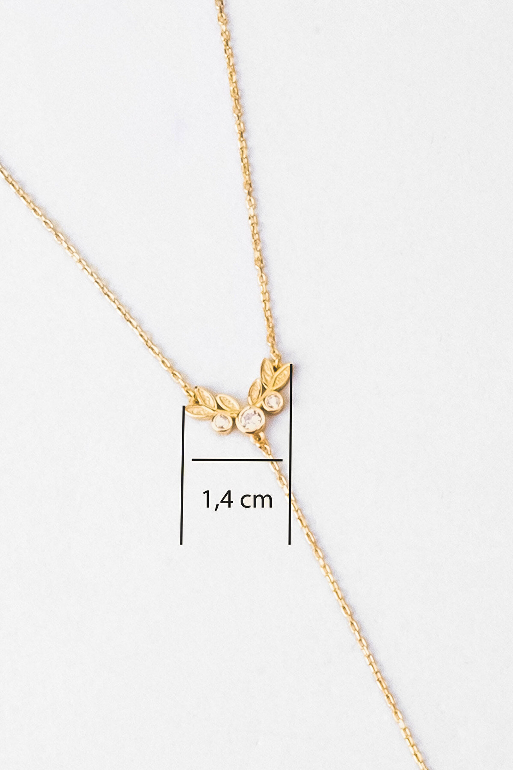 Sarmaşık 18 Ayar Sarı Altın Kaplama 44 Cm Gümüş Y Kolye - 1