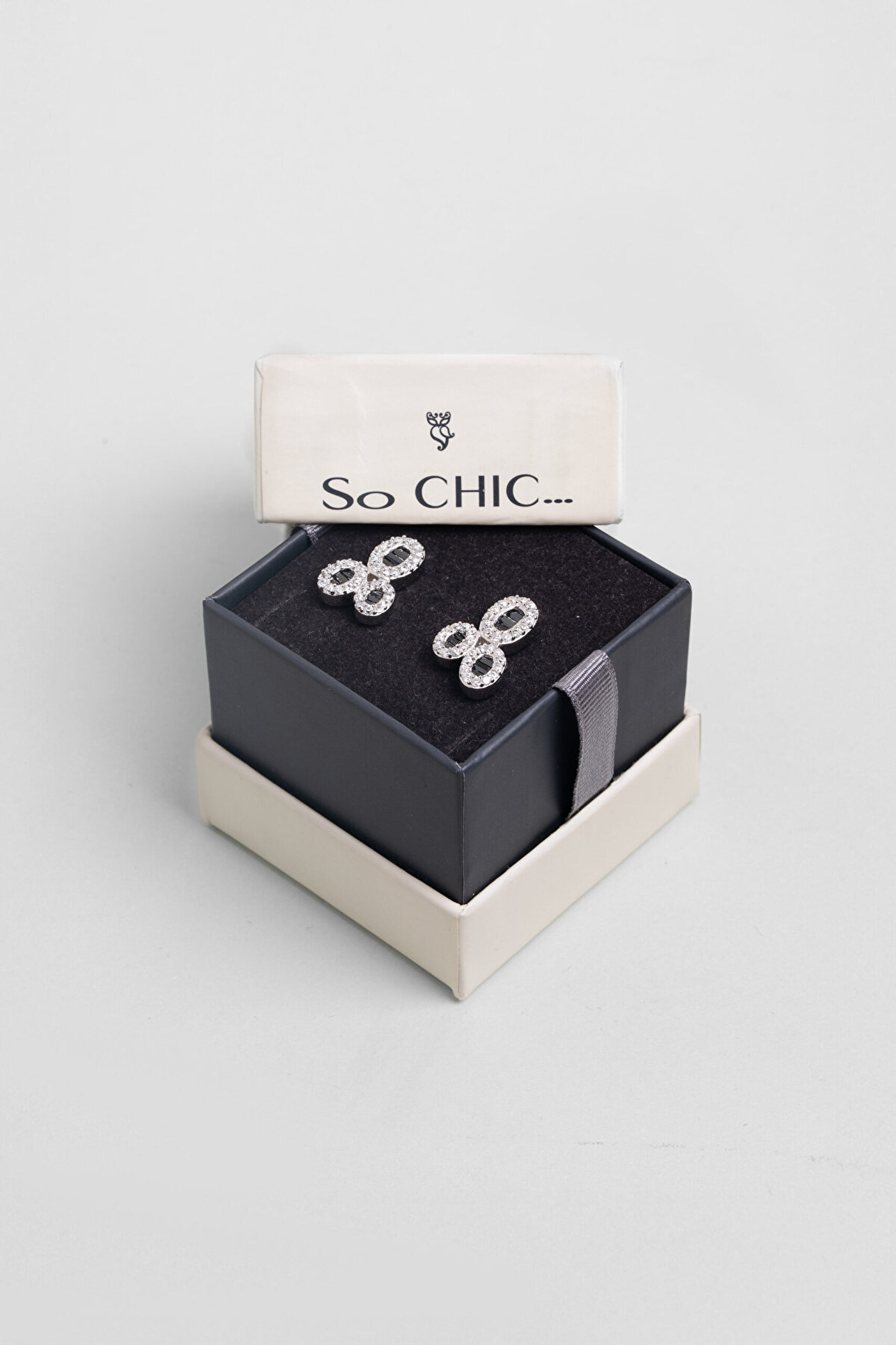 Zaman Döngüsü 18 Ayar Beyaz Altın Kaplama Gümüş Küpe - 2