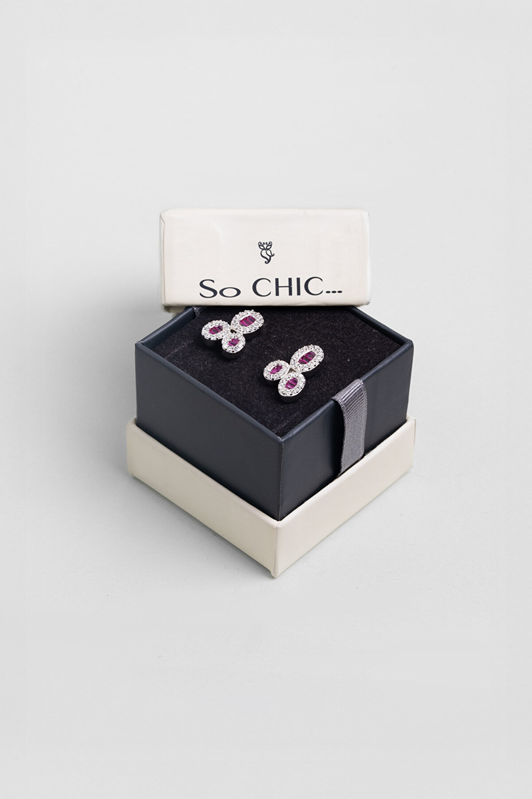 Zaman Döngüsü 18 Ayar Beyaz Altın Kaplama Gümüş Küpe - 2