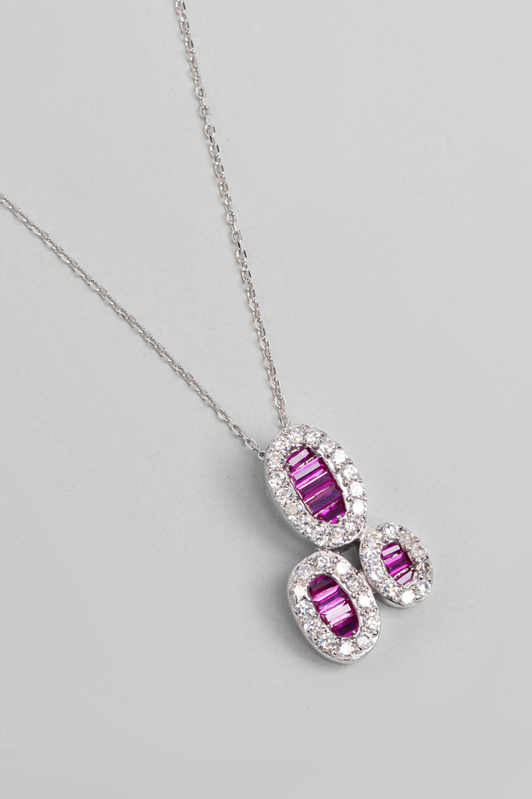 Zaman Döngüsü 18 Ayar Beyaz Altın  Kaplama 43 Cm Gümüş Kolye - 2