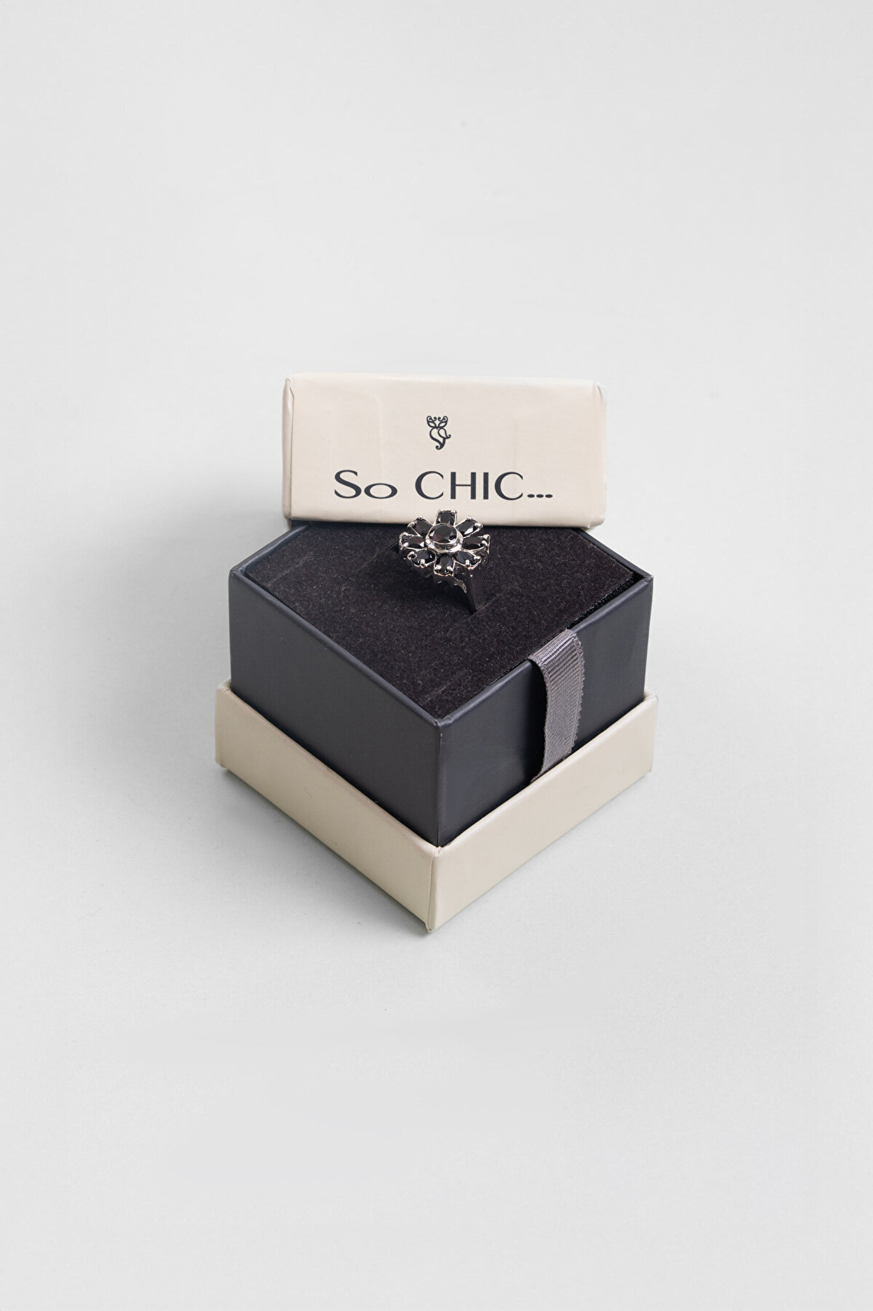 Güz Çiçeği 18 Ayar Beyaz Altın Kaplama Gümüş Yüzük - 2