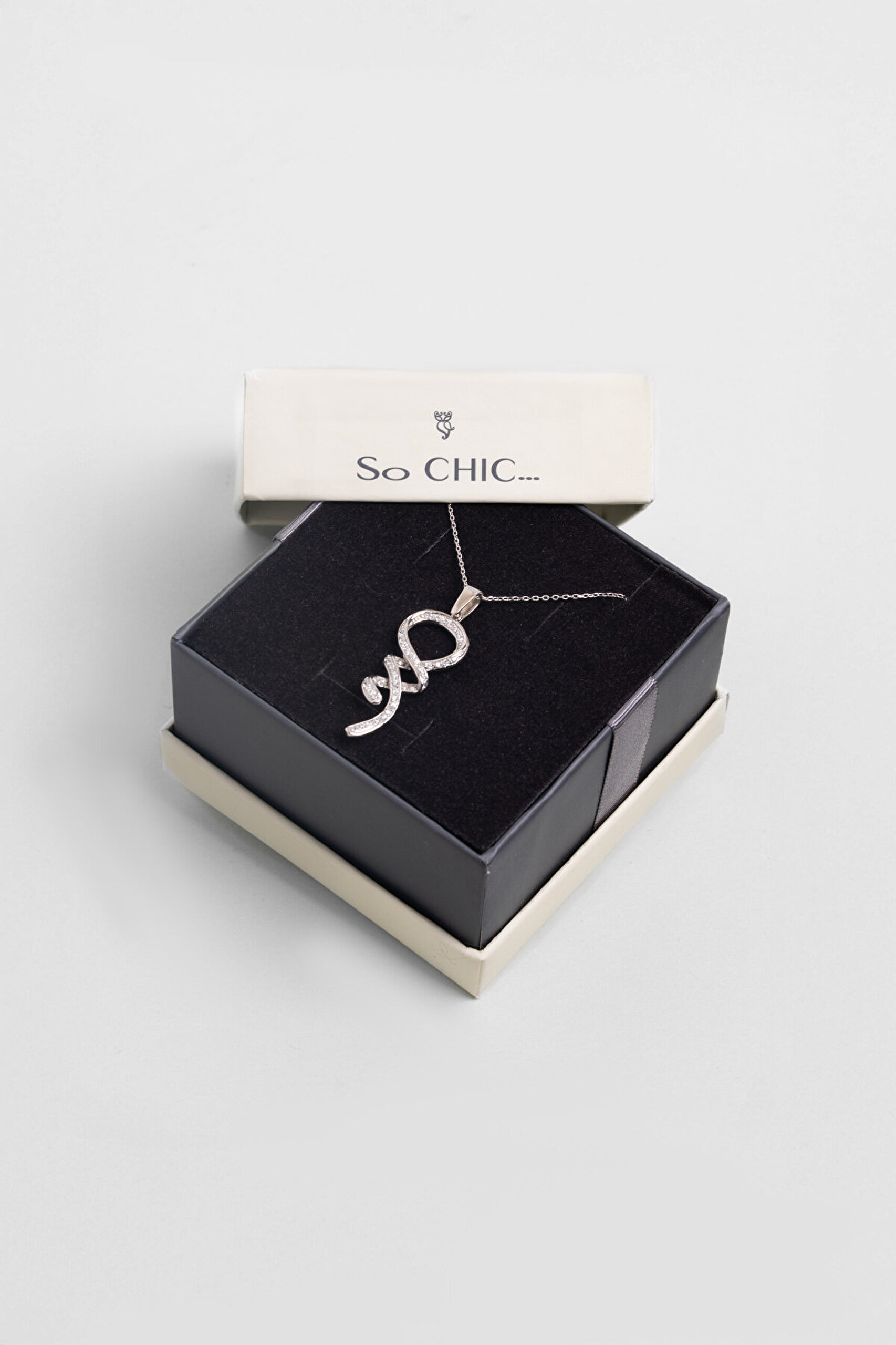 Modern Tasarım 18 Ayar Beyaz Altın Kaplama 43 Cm Gümüş Kolye - 3