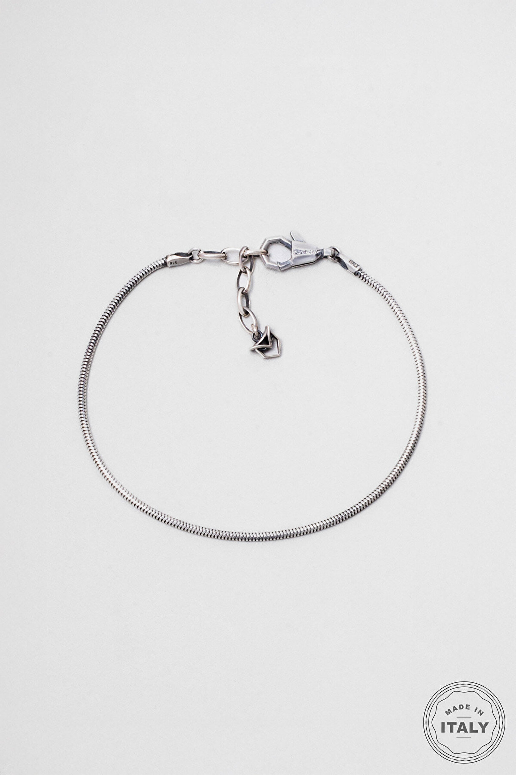 Klasik Stil Oksit Kaplama 21 Cm Gümüş Erkek Zincir Bileklik - 0