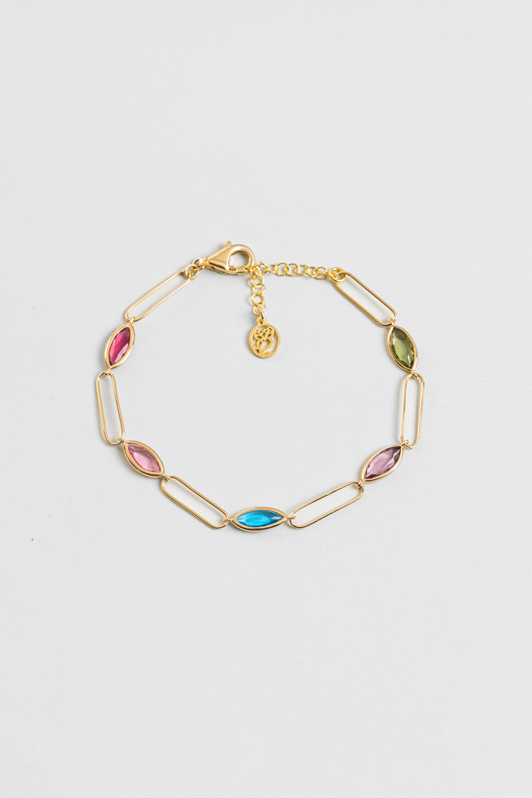 Konfeti 18 Ayar Sarı Altın Kaplama 19 Cm Gümüş Bileklik - 0