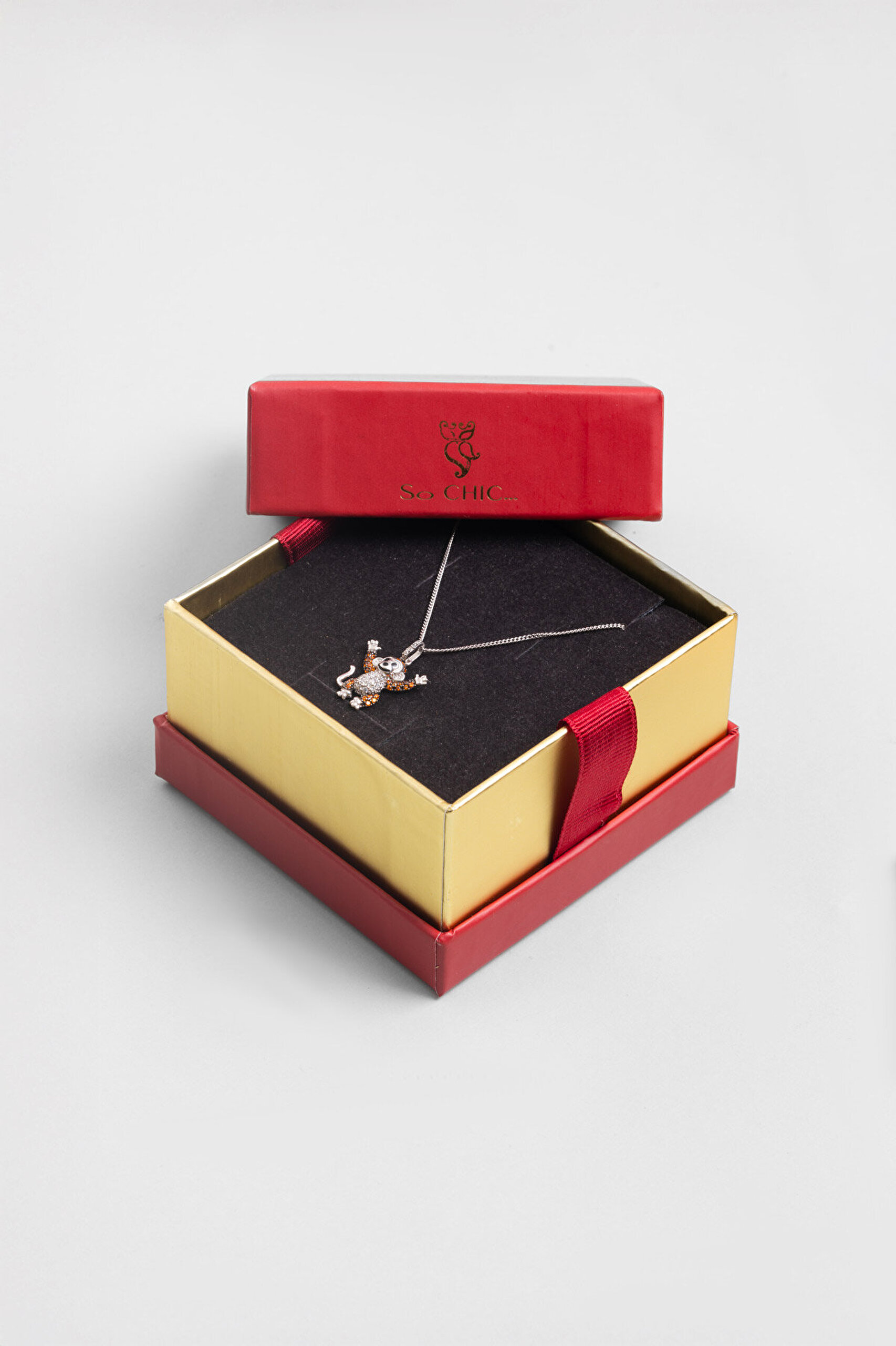 Sevimli Punch 18 Ayar Beyaz Altın Kaplama 42 Cm Gümüş Kolye - 6