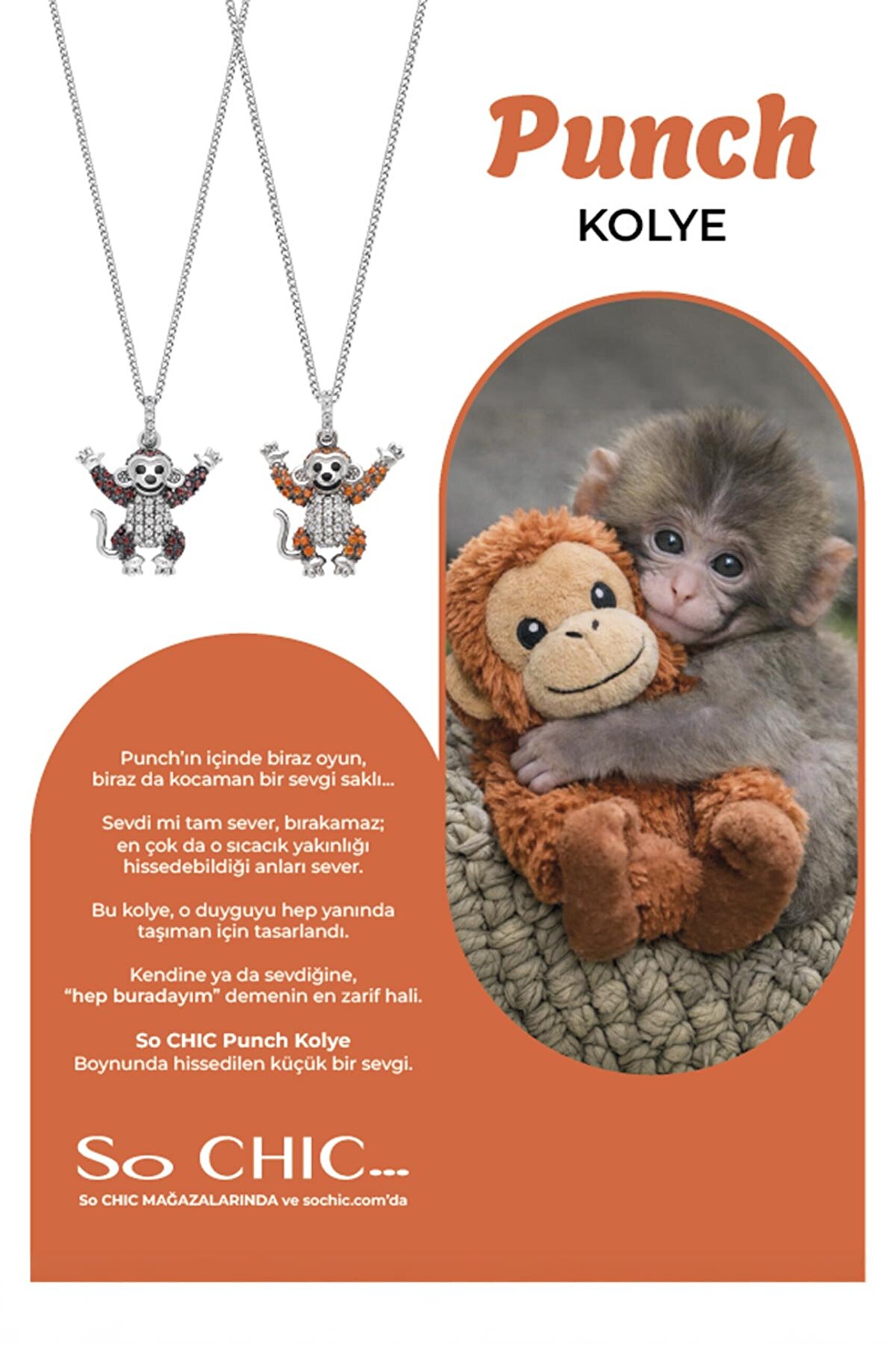 Sevimli Punch 18 Ayar Beyaz Altın Kaplama 43 Cm Gümüş Kolye - 0