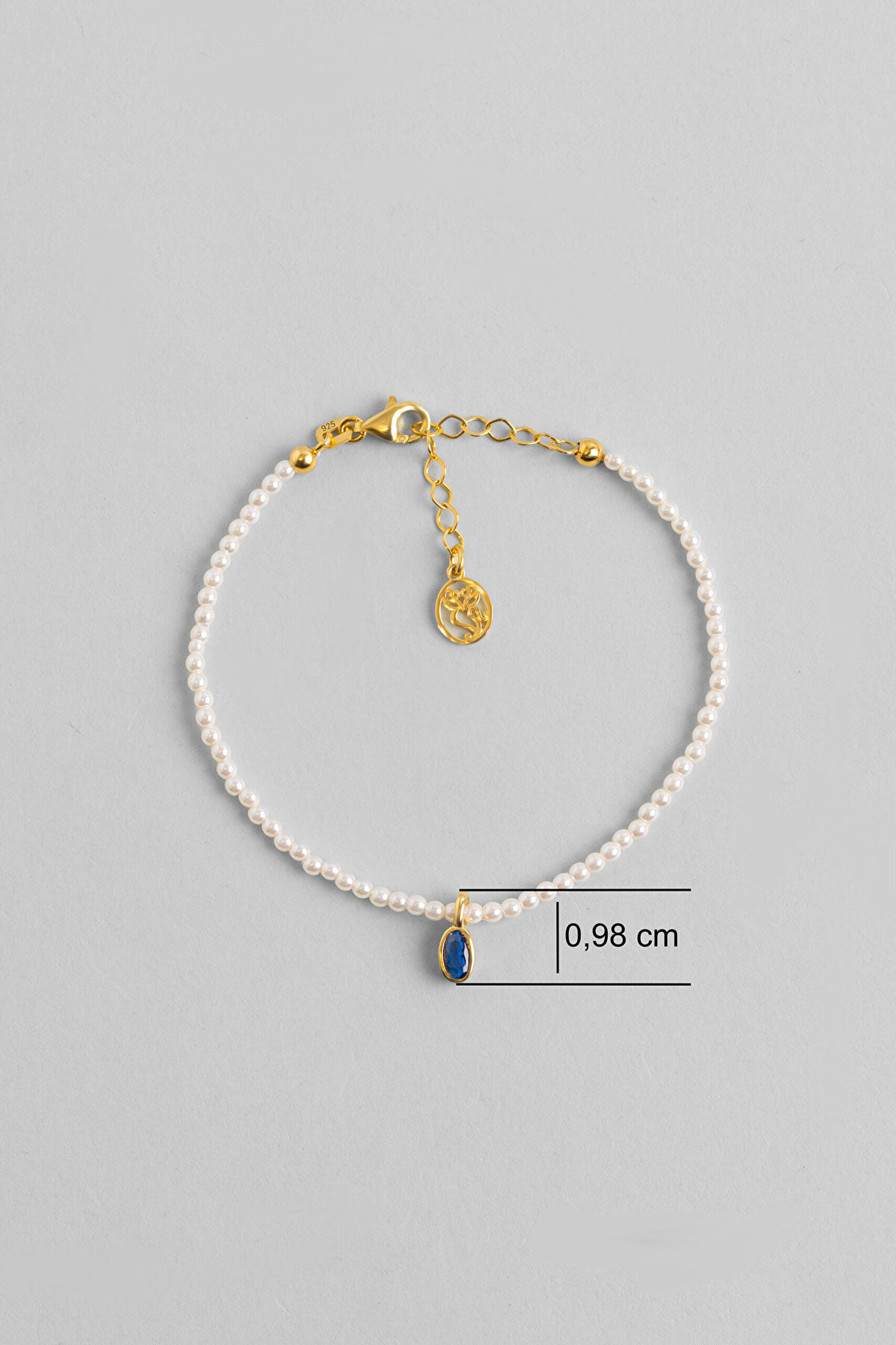 Likya 18 Ayar Sarı Altın Kaplama 18 Cm Gümüş Bileklik - 2