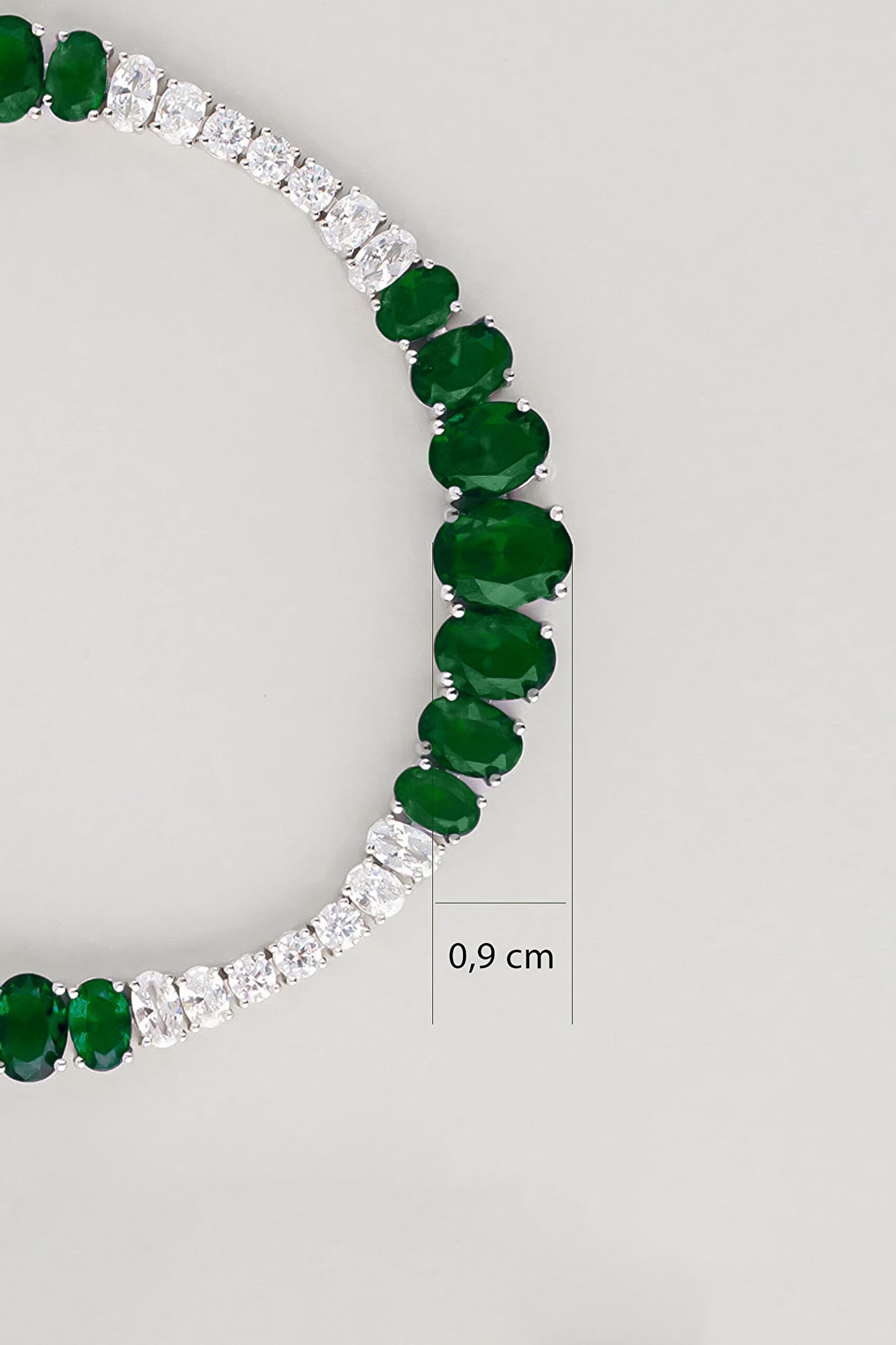 ⁠ Renklerin Büyüsü 18 Ayar Beyaz Altın Kaplama 20 Cm Gümüş Bileklik_2}