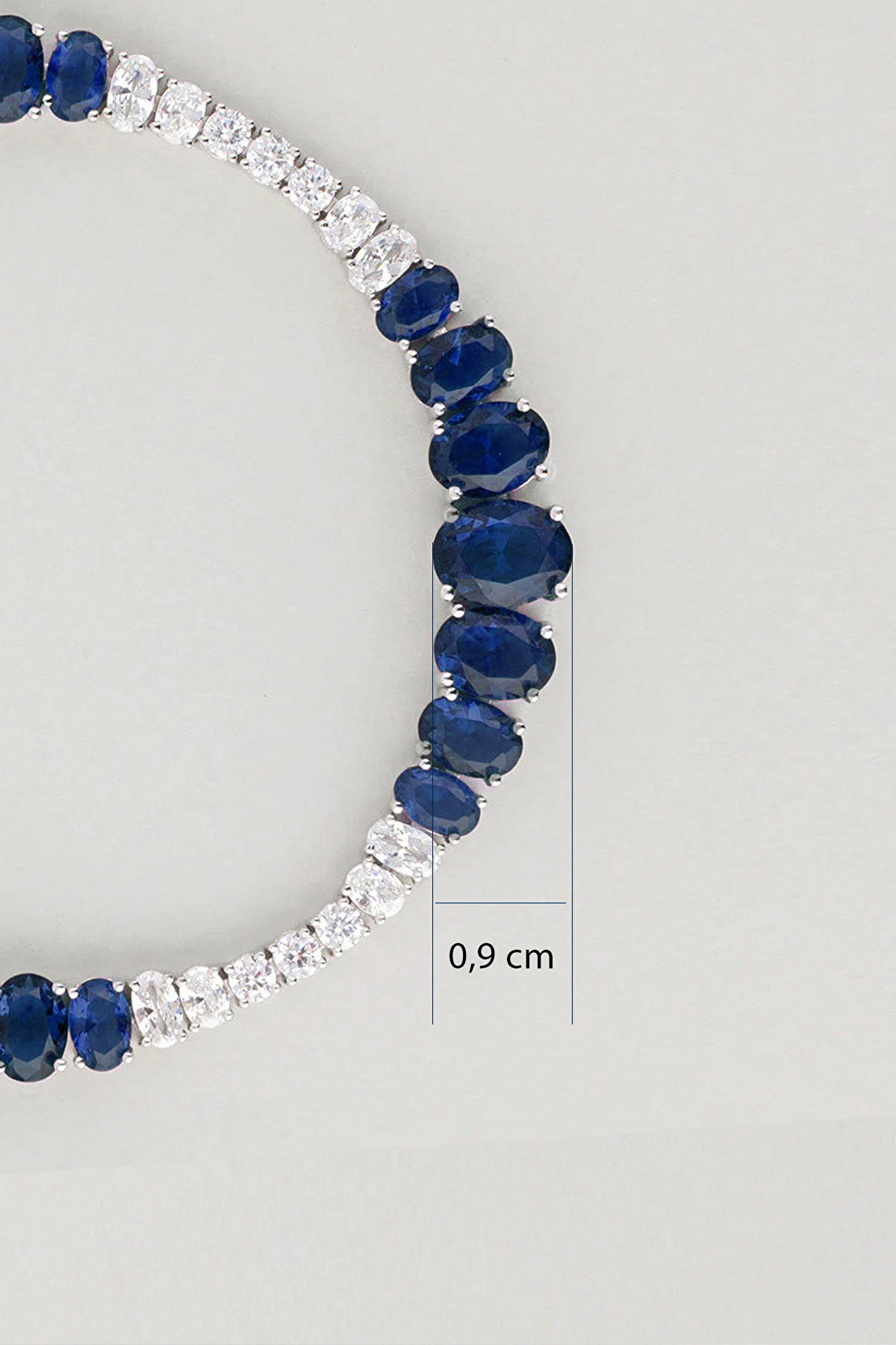 ⁠ Renklerin Büyüsü 18 Ayar Beyaz Altın Kaplama 20 Cm Gümüş Bileklik_2}