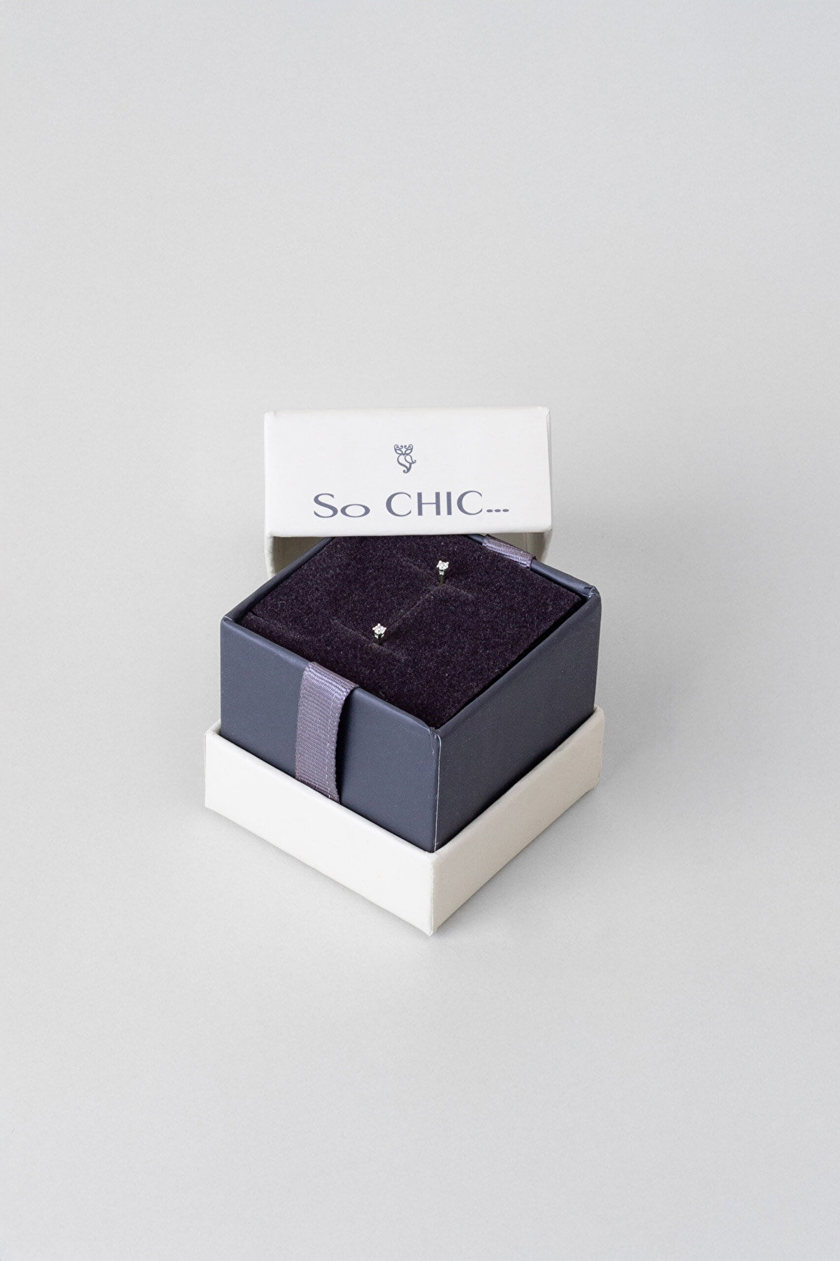 Zirkon Taşlı 2 Mm 18 Ayar Beyaz Altın Kaplama Unisex Gümüş Tektaş Küpe - 6