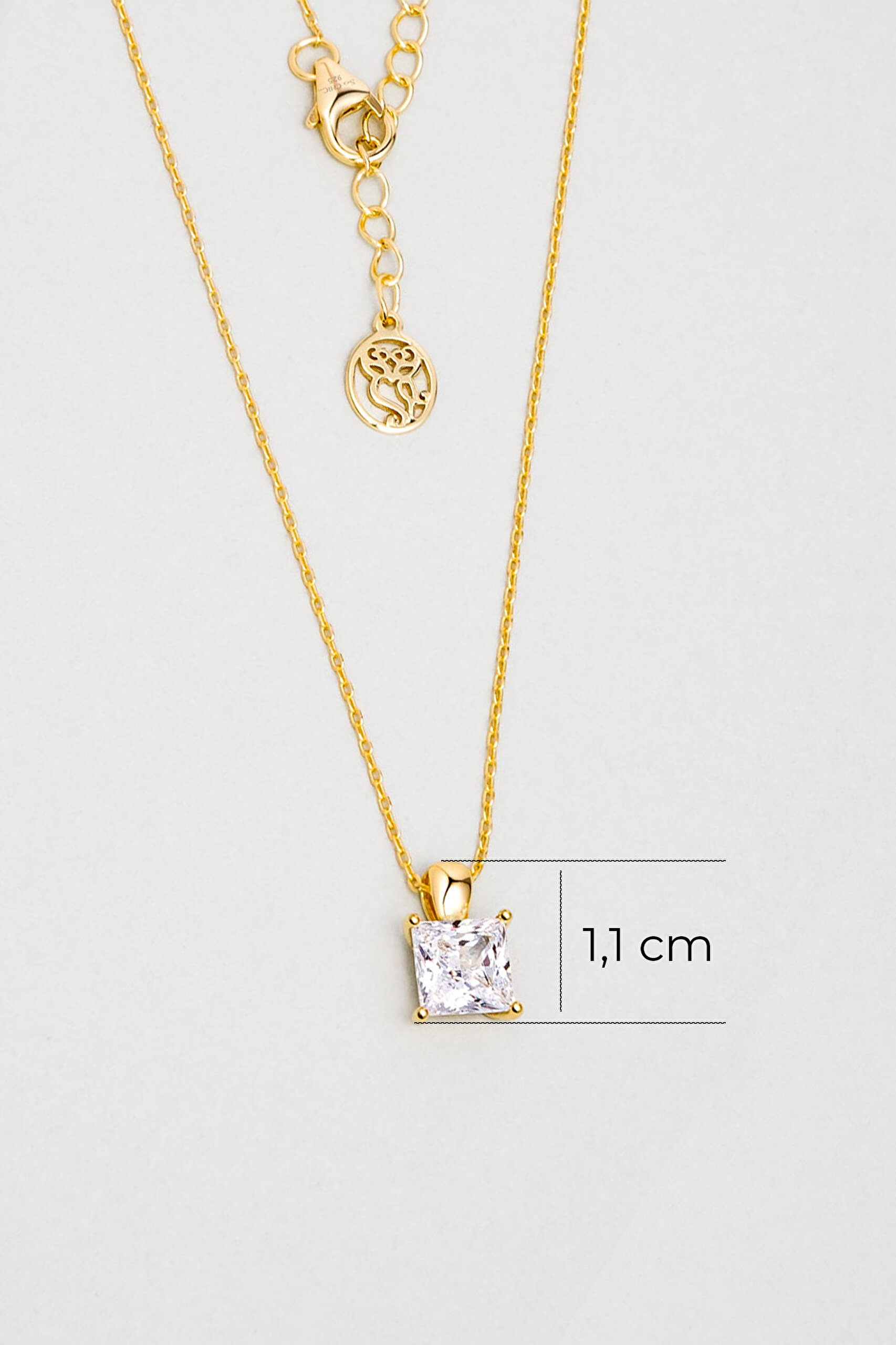 ⁠ Tektaş 18 Ayar Sarı Altın Kaplama 45 Cm Gümüş Minimal Kolye_2}