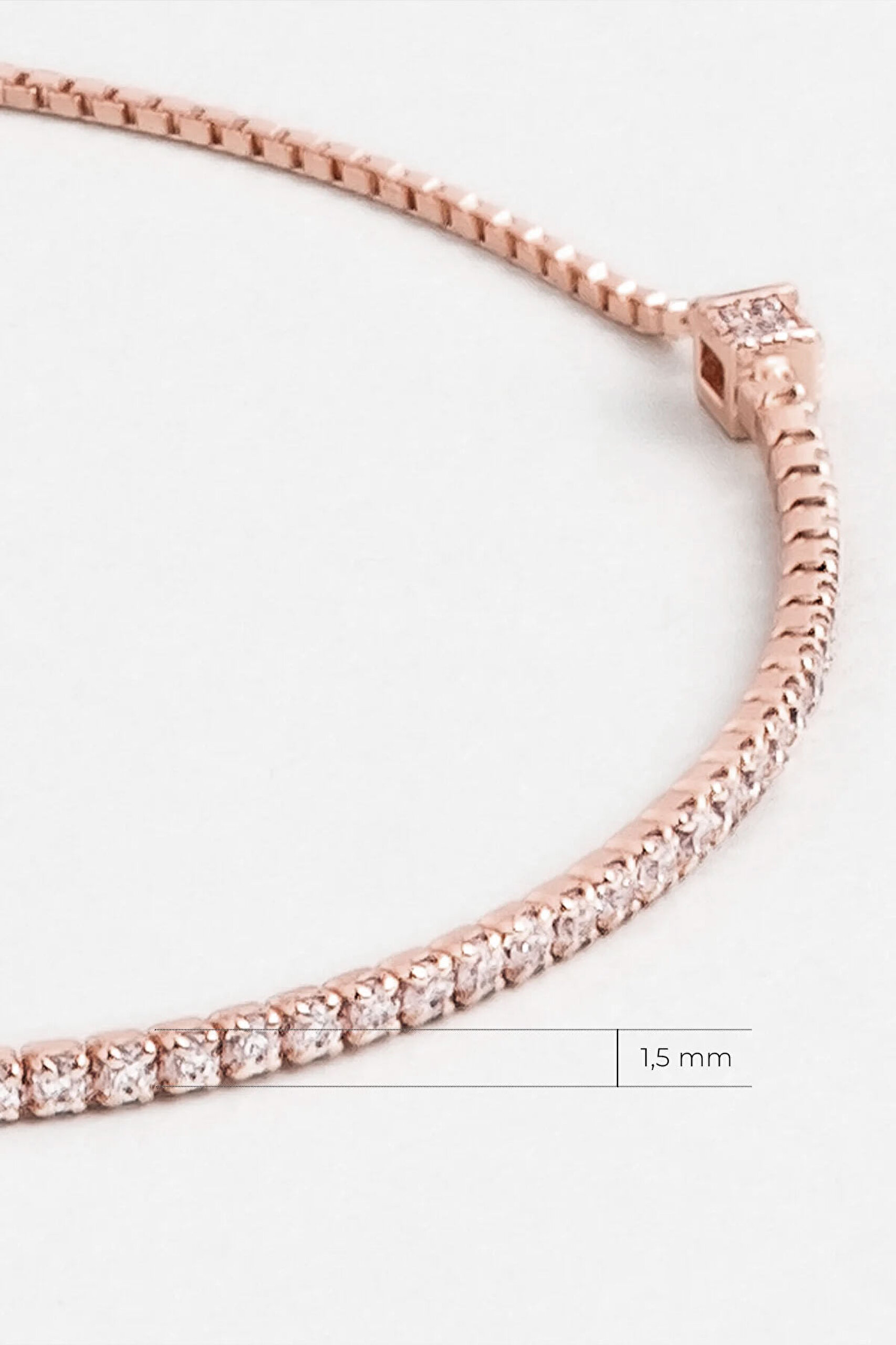 ⁠ Su Yolu 18 Ayar Rose Altın Kaplama Gümüş Ayarlanabilir Bileklik_2}