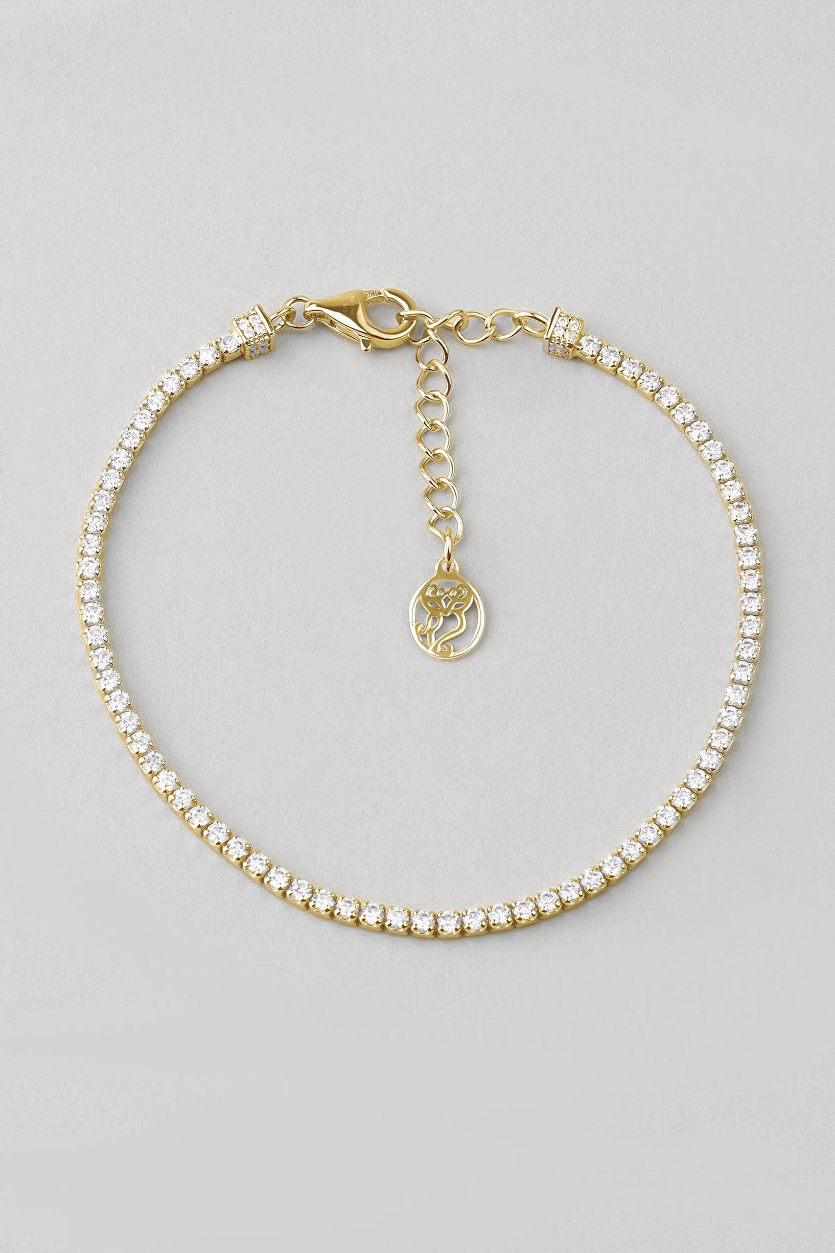 ⁠ 18 Ayar Sarı Altın Kaplama Gümüş 19 Cm Su Yolu Bileklik_0}