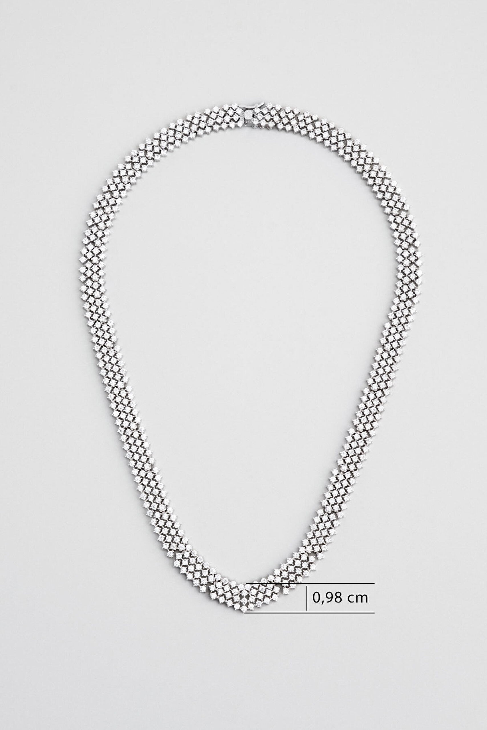 Emphasis 18 Ayar Beyaz Altın Kaplama Gümüş Tasarım Gerdanlık - 2