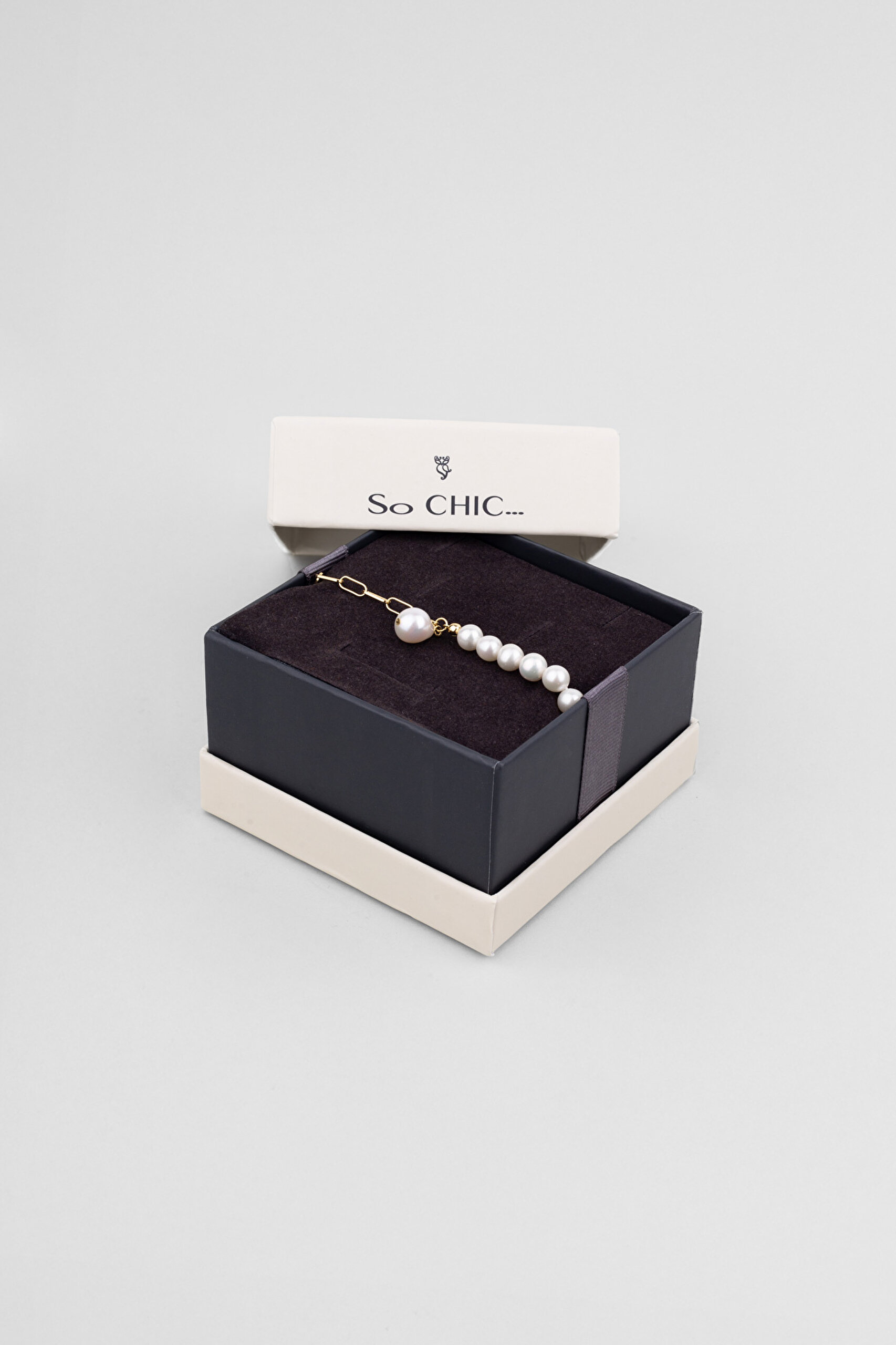 ⁠ Arianna 18 Ayar Sarı Altın Kaplama 19 Cm Gümüş İnci Bileklik_5}