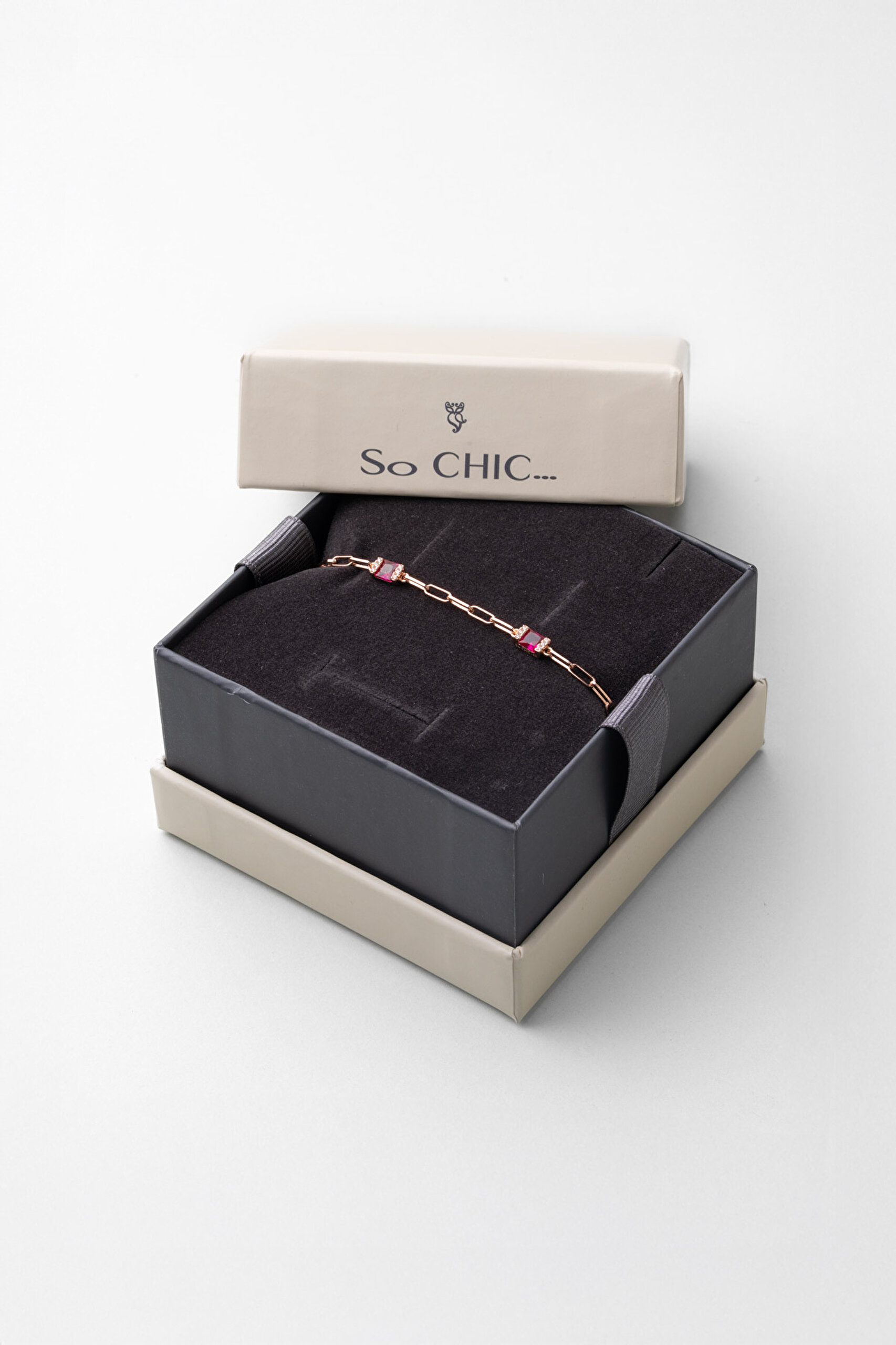 ⁠ Renkli Taşlı 18 Ayar Rose Altın Kaplama Gümüş 19 Cm Bileklik_4}