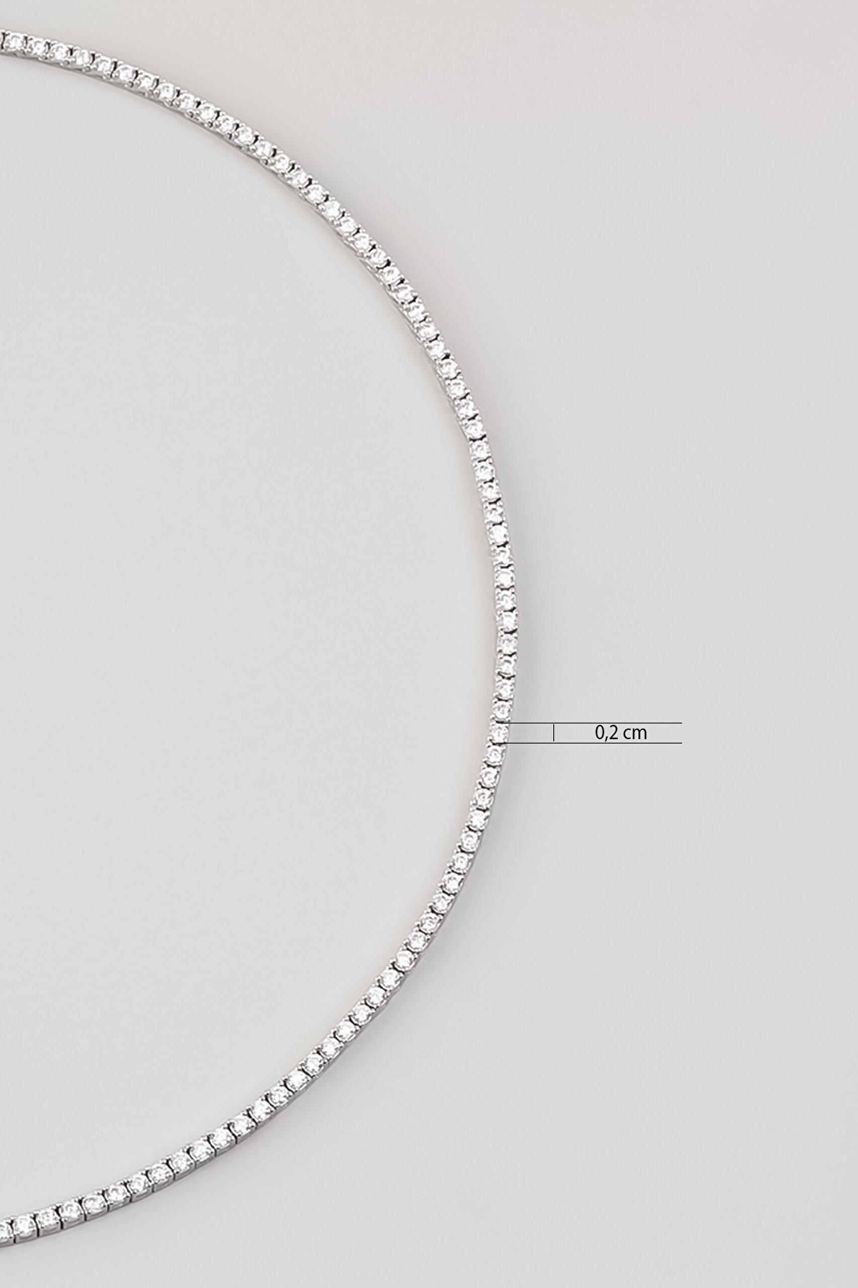 ⁠ Beyaz Taşlı  18 Ayar Beyaz Altın Kaplama Gümüş Su Yolu Gerdanlık_2}