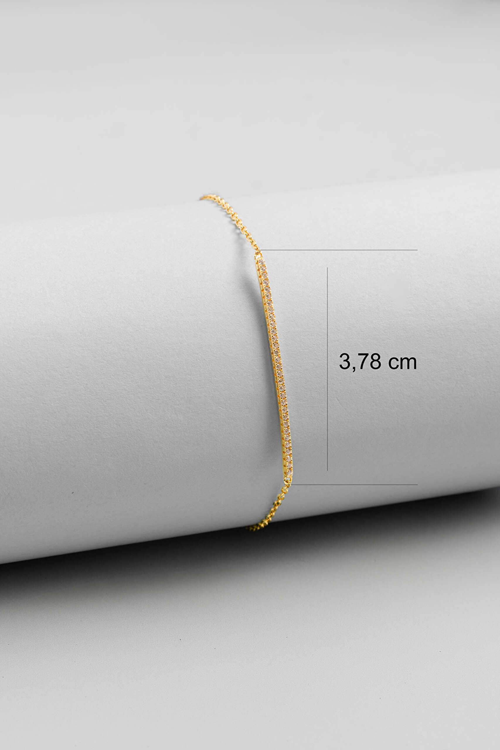 Minimal Zarafet 18 Ayar Sarı Altın Kaplama 20 Cm Gümüş Bileklik - 2