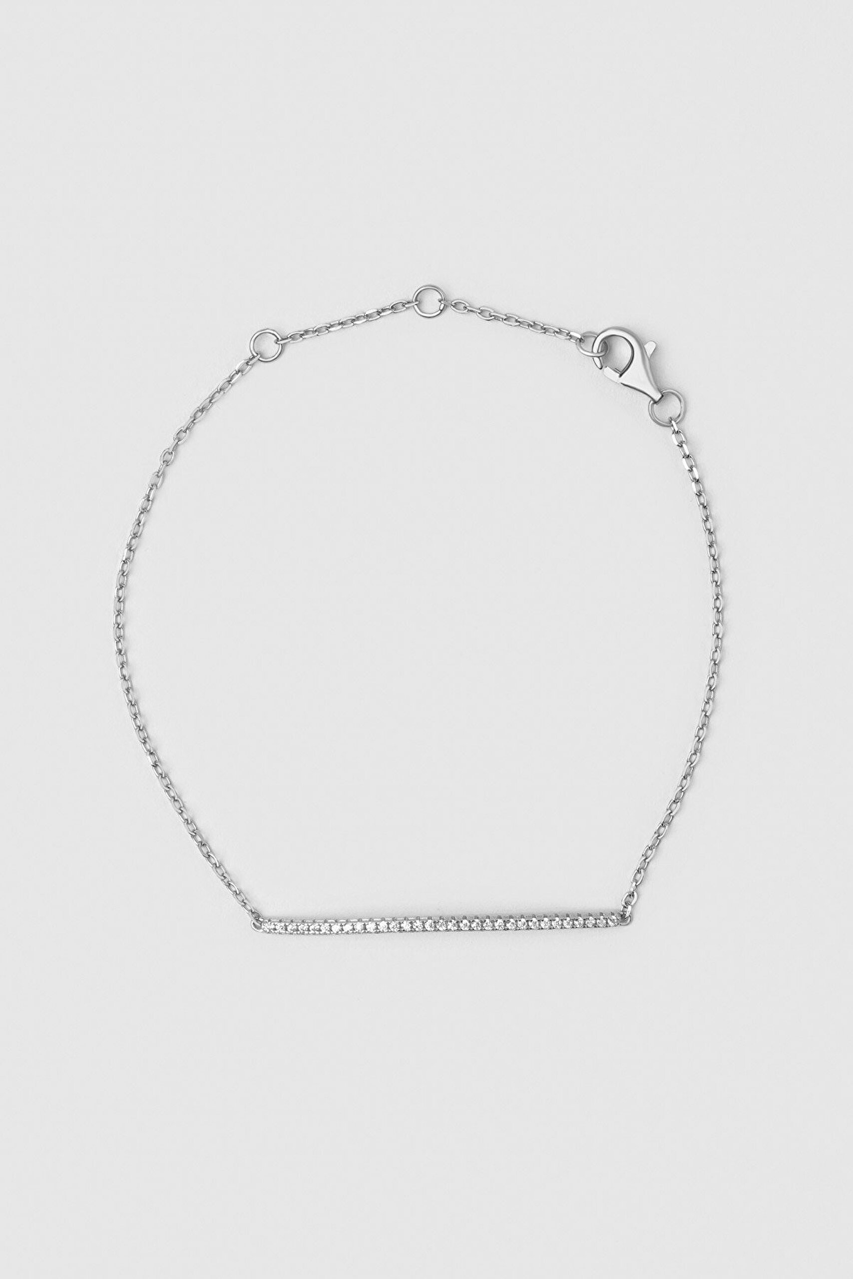 Minimal Zarafet 18 Ayar Beyaz Altın Kaplama 20 Cm Gümüş Bileklik