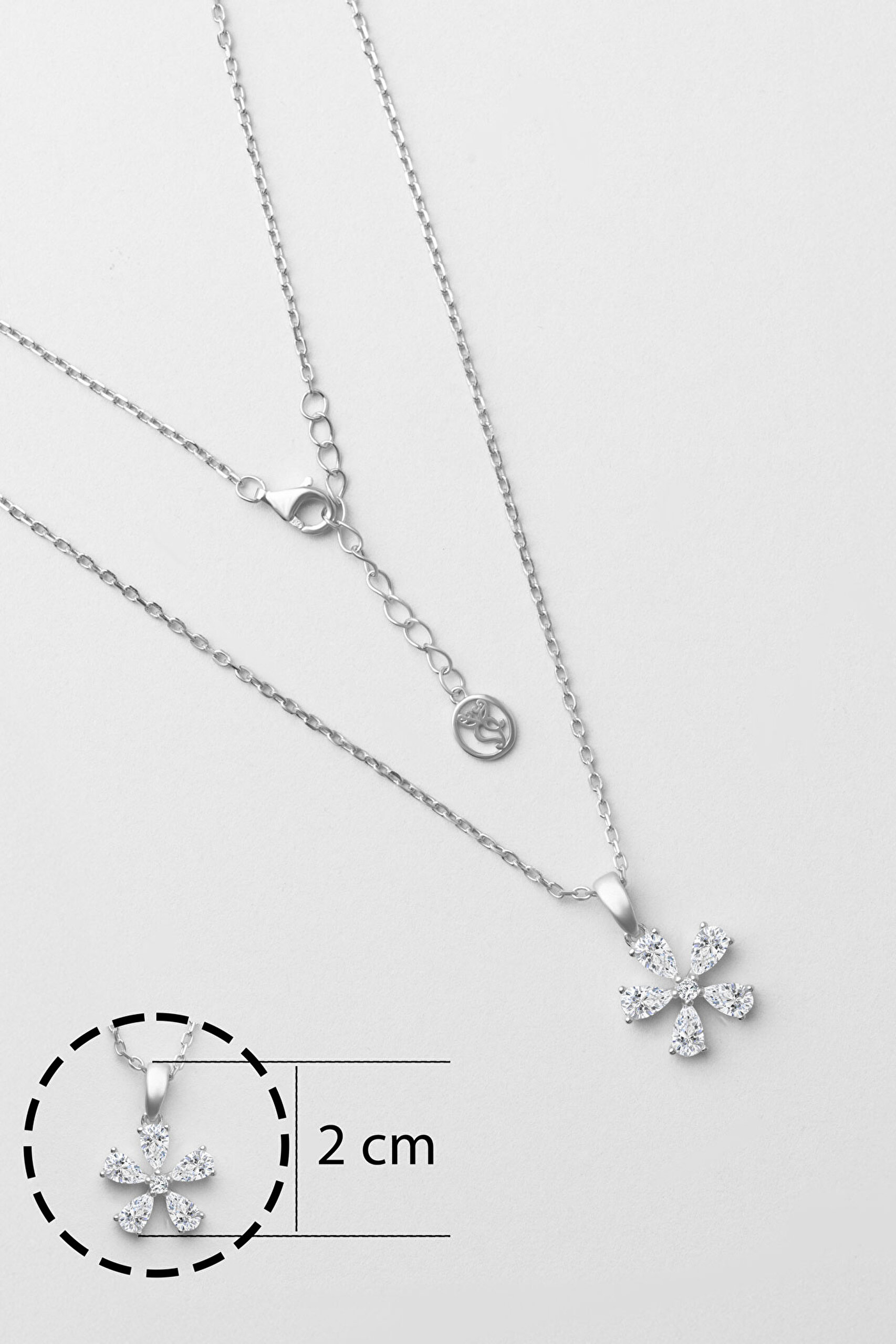 ⁠ Begonya 18 Ayar Beyaz Altın Kaplama 45 Cm Gümüş Minimal Kolye_2}