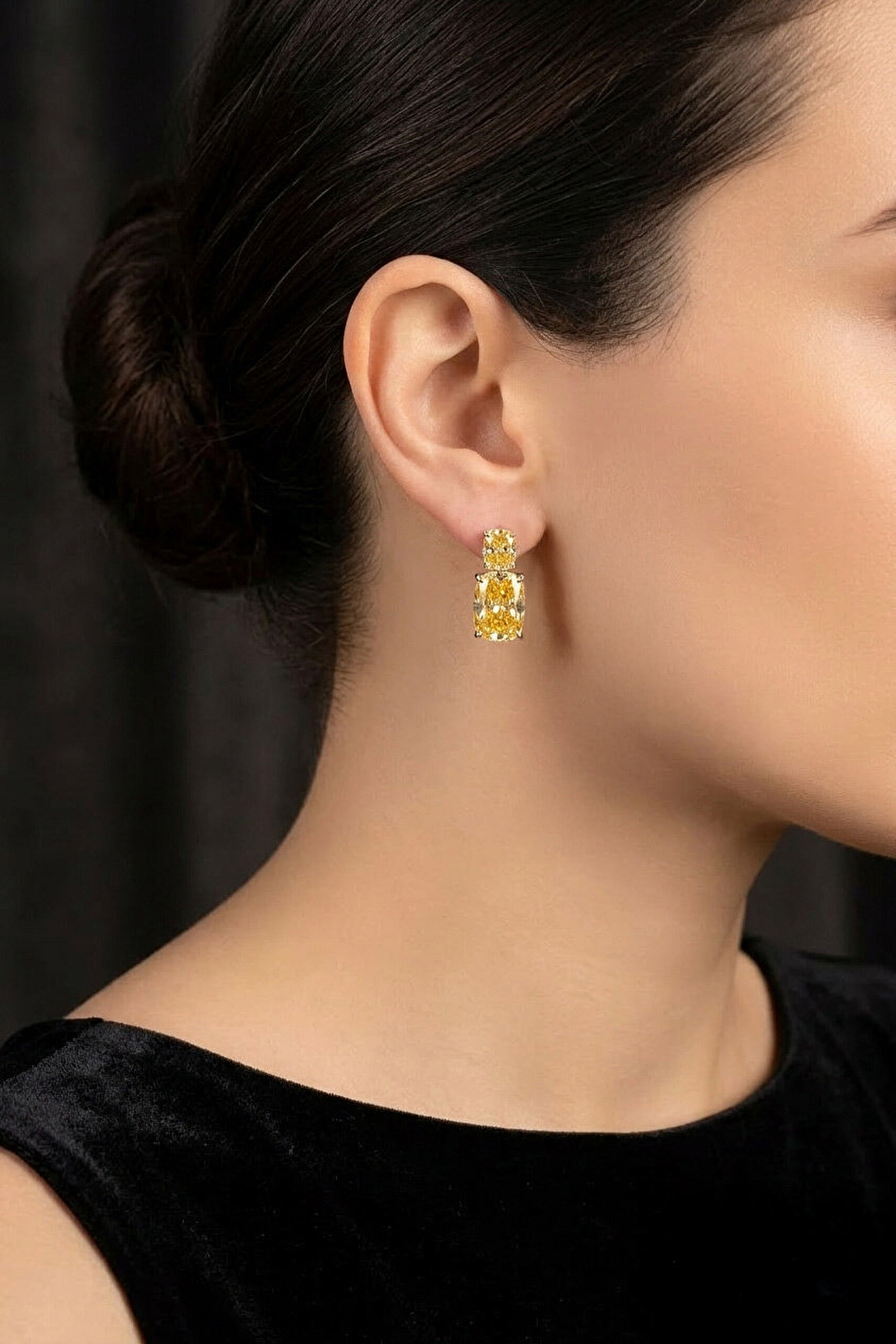 Güneş Işıltısı 18 Ayar Beyaz Altın Kaplama Gümüş Küpe - 2