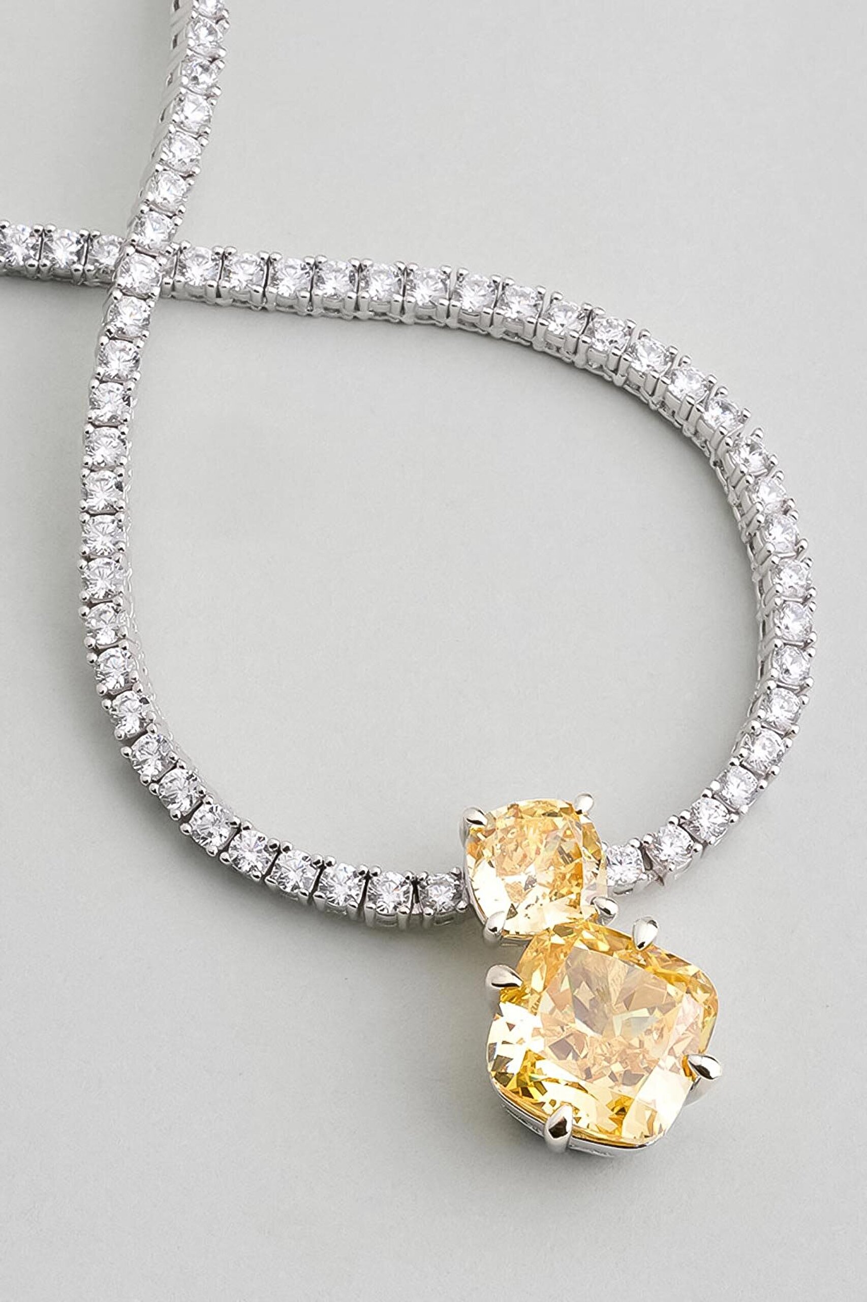 Frida Renkleri 18 Ayar Beyaz Altın Kaplama 43 Cm Gümüş Kolye - 2