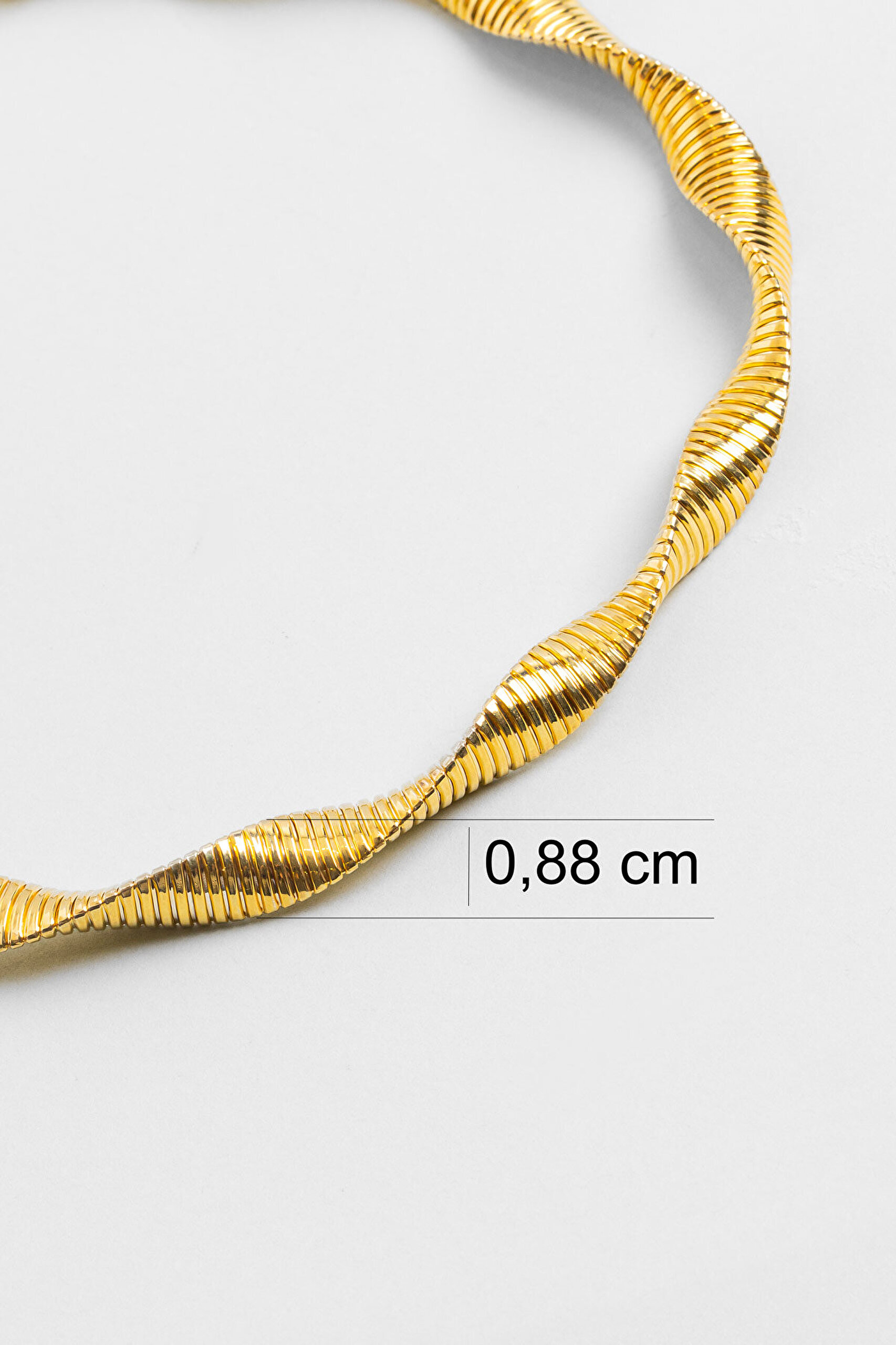 Agnes İtalyan 18 Ayar Sarı Altın Kaplama 45 Cm Gümüş Gerdanlık - 2