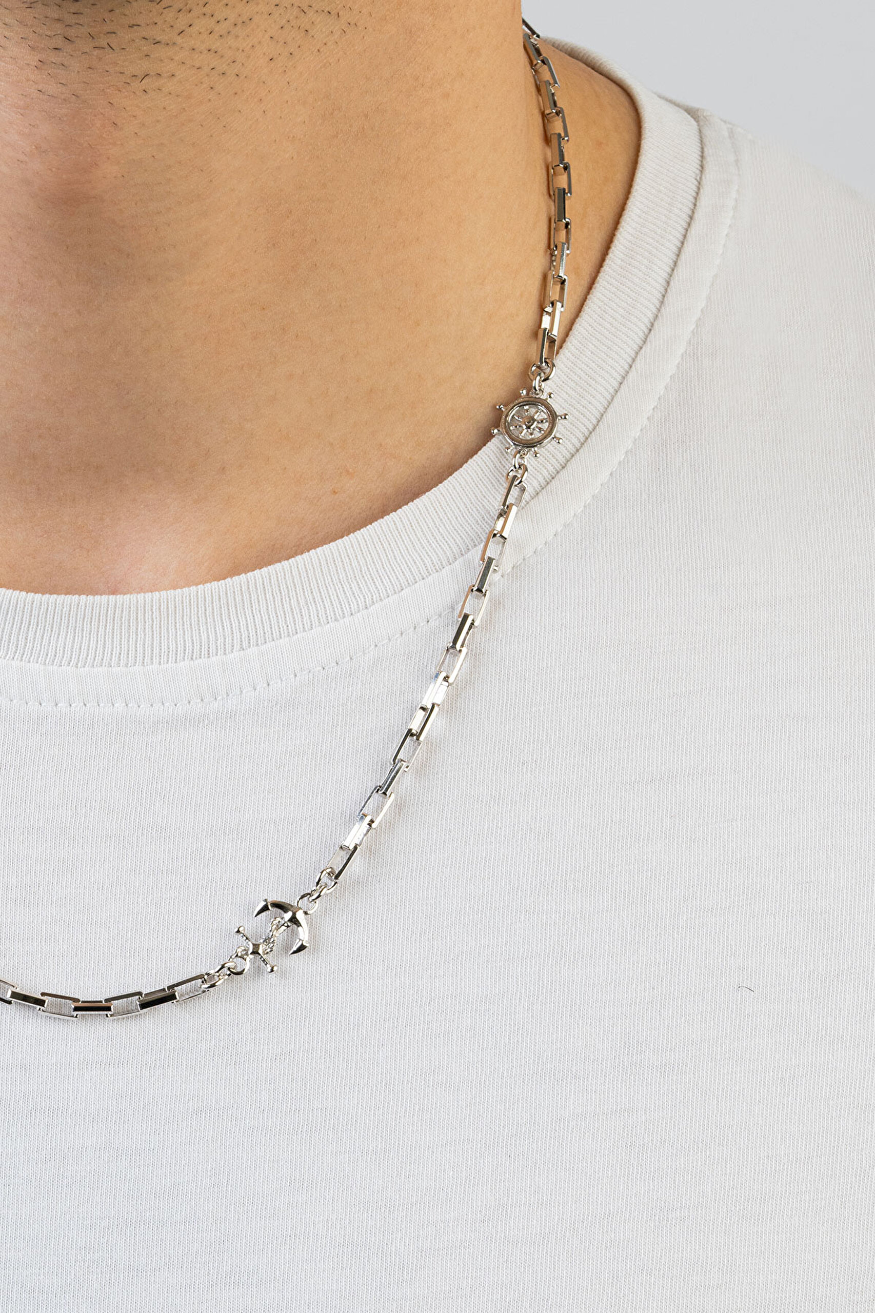 ⁠ İtalyan Dümen Figürlü 55 Cm Gümüş Erkek Kolye_3}