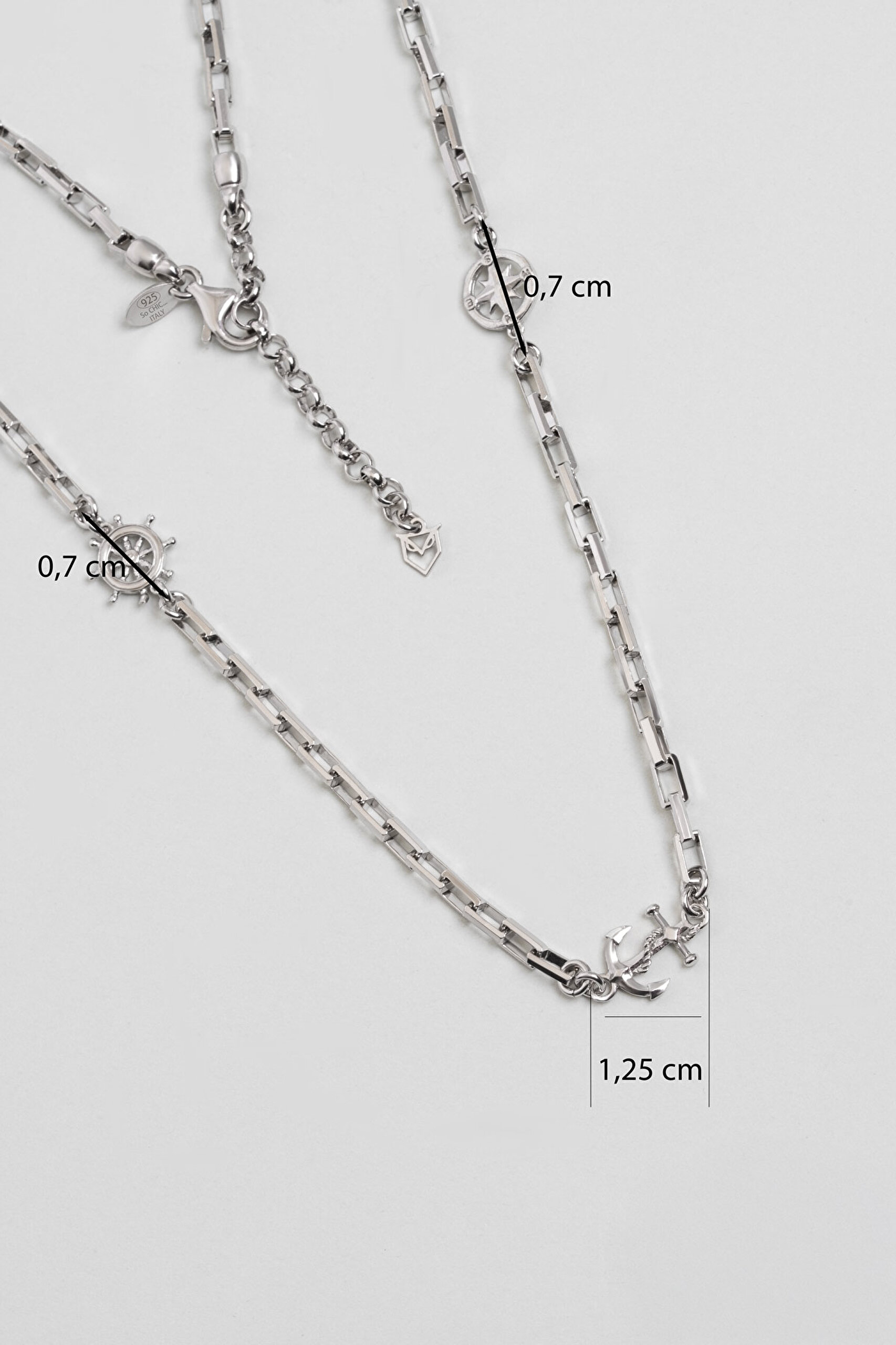 ⁠ İtalyan Dümen Figürlü 55 Cm Gümüş Erkek Kolye_2}